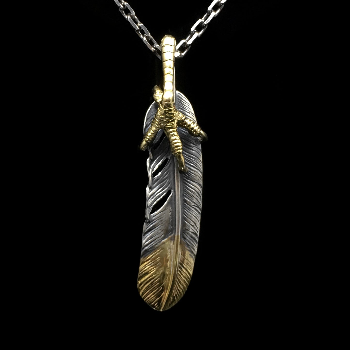 Right Eagle Claw Feather Retro 925 Silver Pendant Japan Takahashi Goro