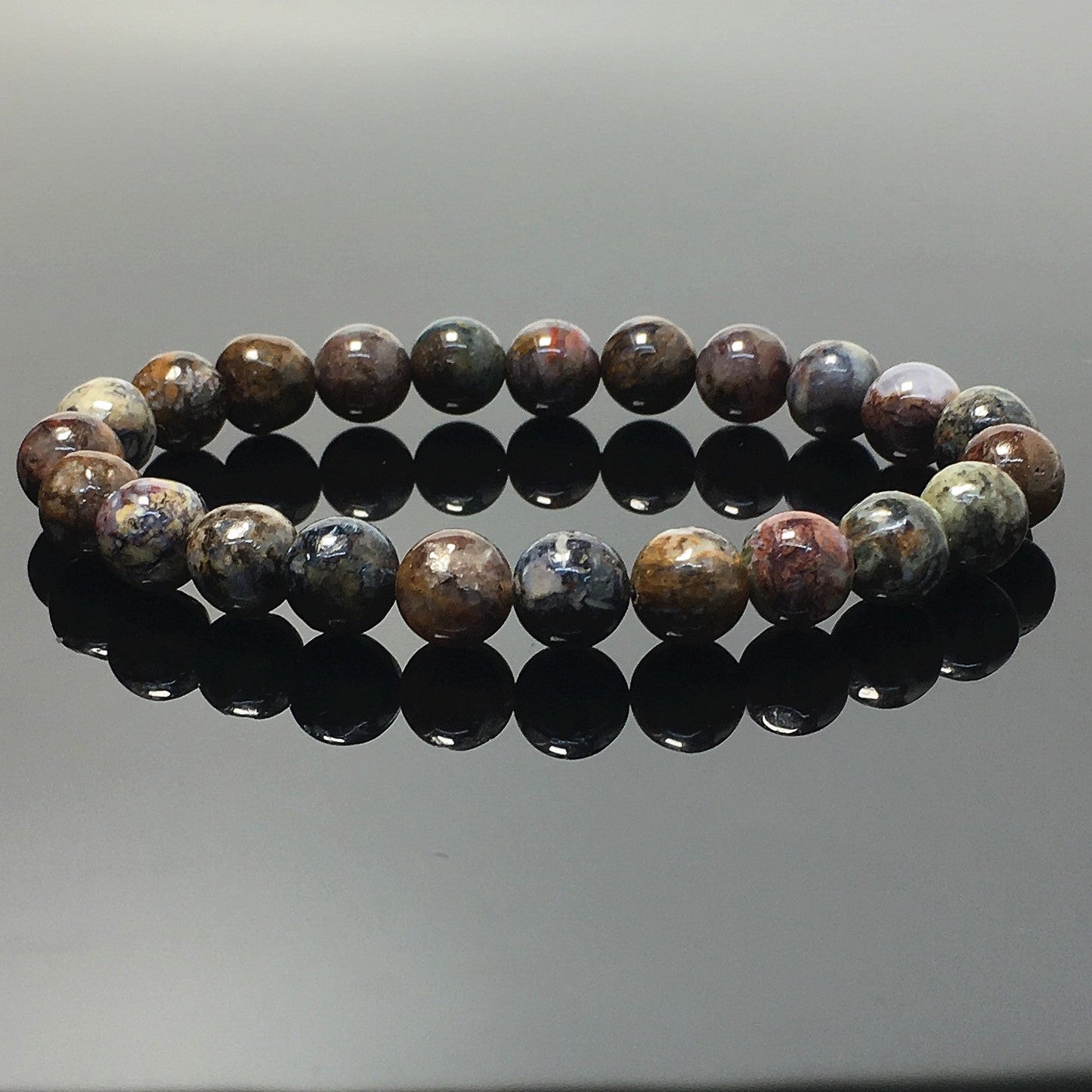 Pietersite Natural Gemstone Crystal Healing stretch Beads Bracelet