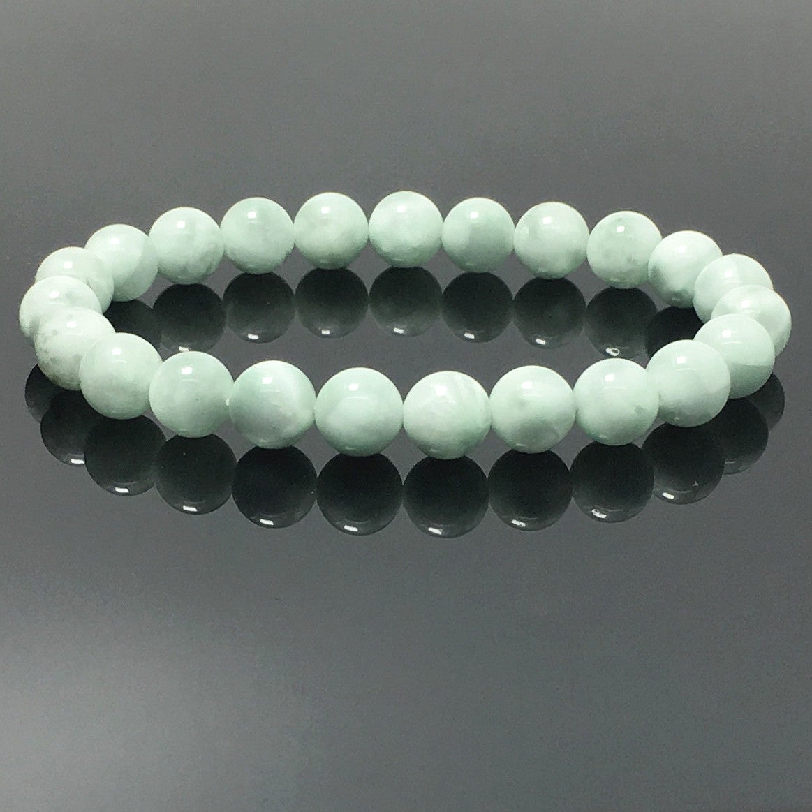 Green Anglite Natural Gemstone Crystal Healing Stretch Beads Bracelet