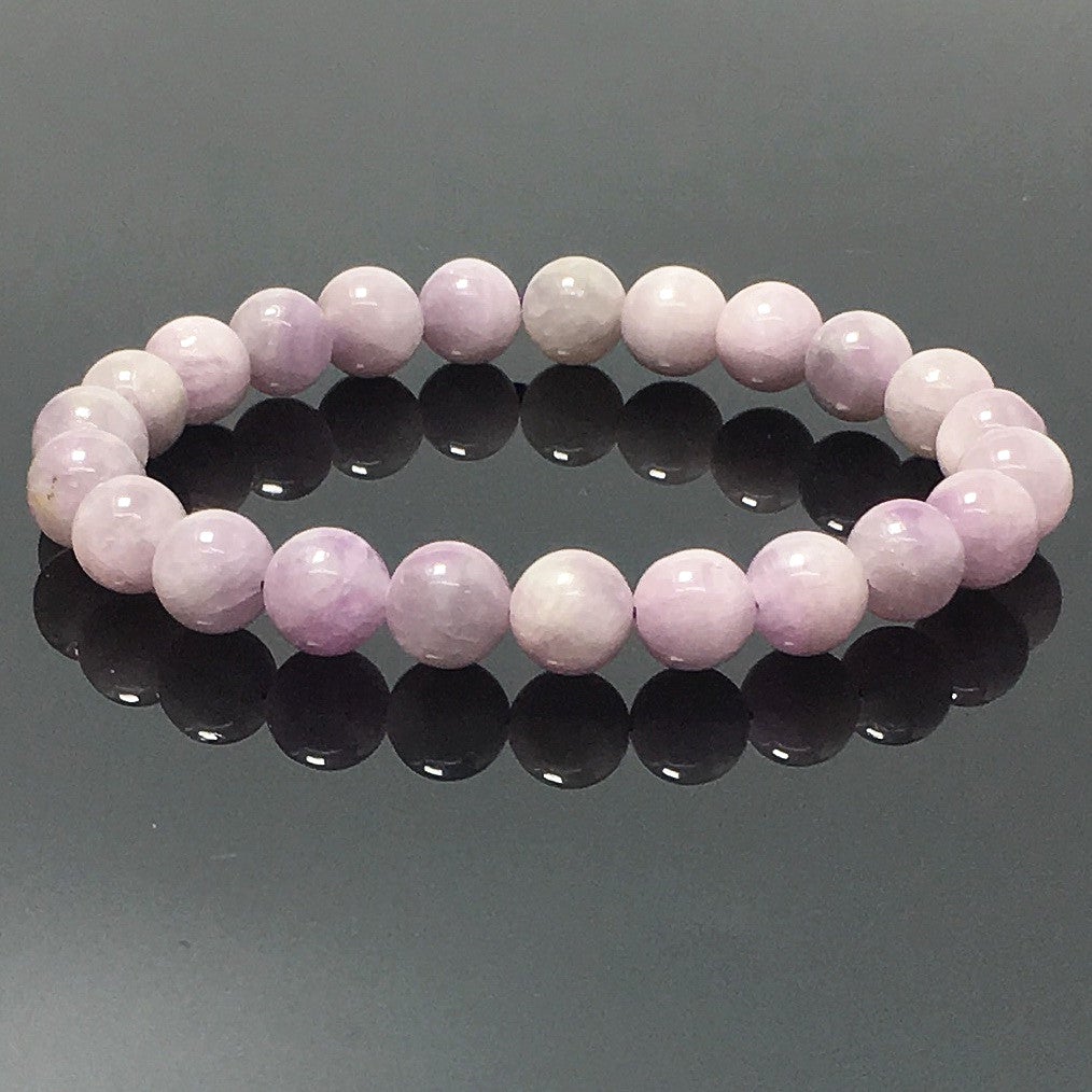 Kunzite Gemstone Crystal Healing Stretch Beads Bracelet