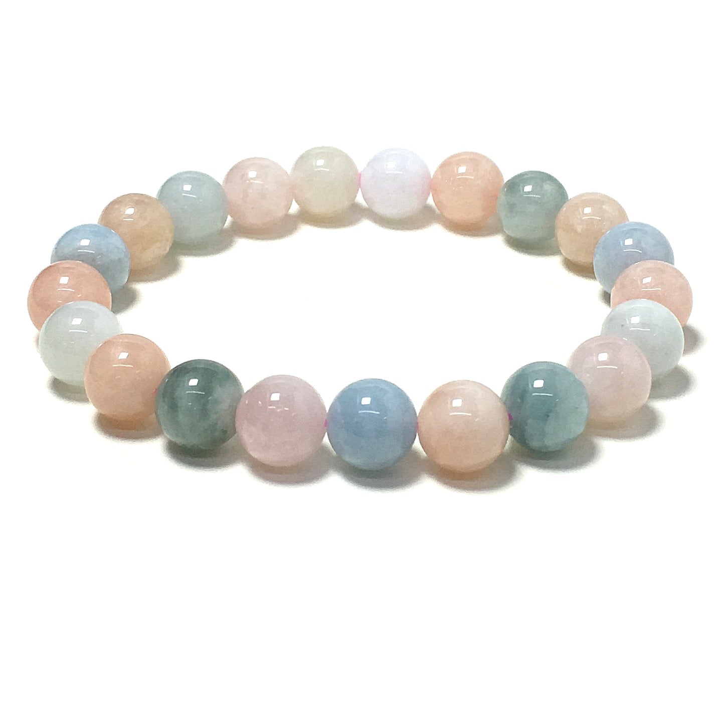 Morganite Gemstone Crystal Healing Stretch Beads Bracelet