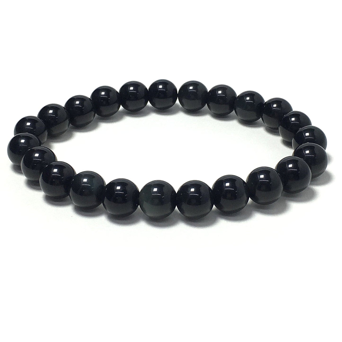 Rianbow Obsidian Gemstone Crystal Healing Stretch Beads Bracelet