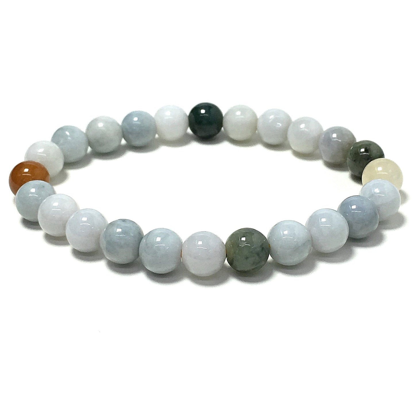 Jadite Gemstone Crystal Healing Stretch Beads Bracelet