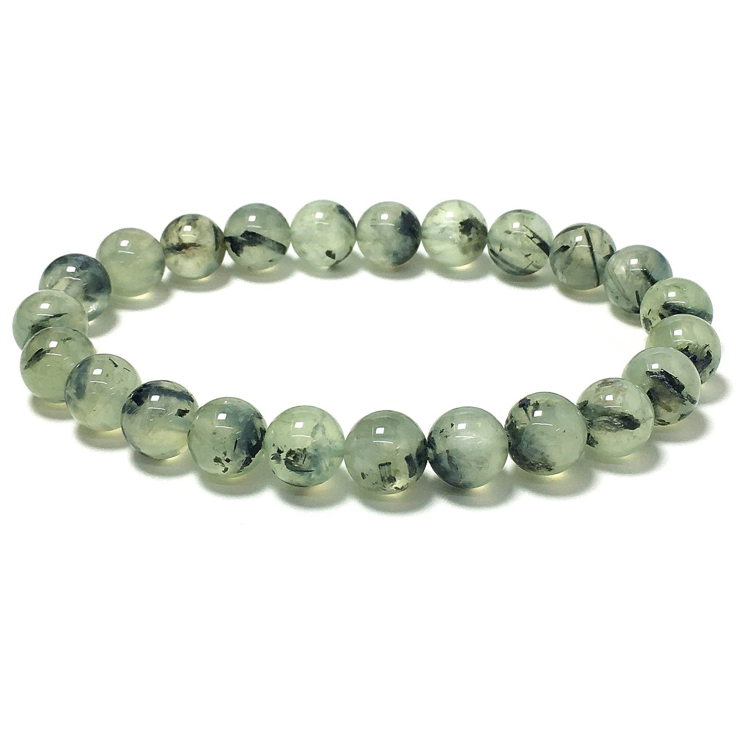 Prehnite Natural Gemstone Crystal Healing Stretch Beads Bracelet