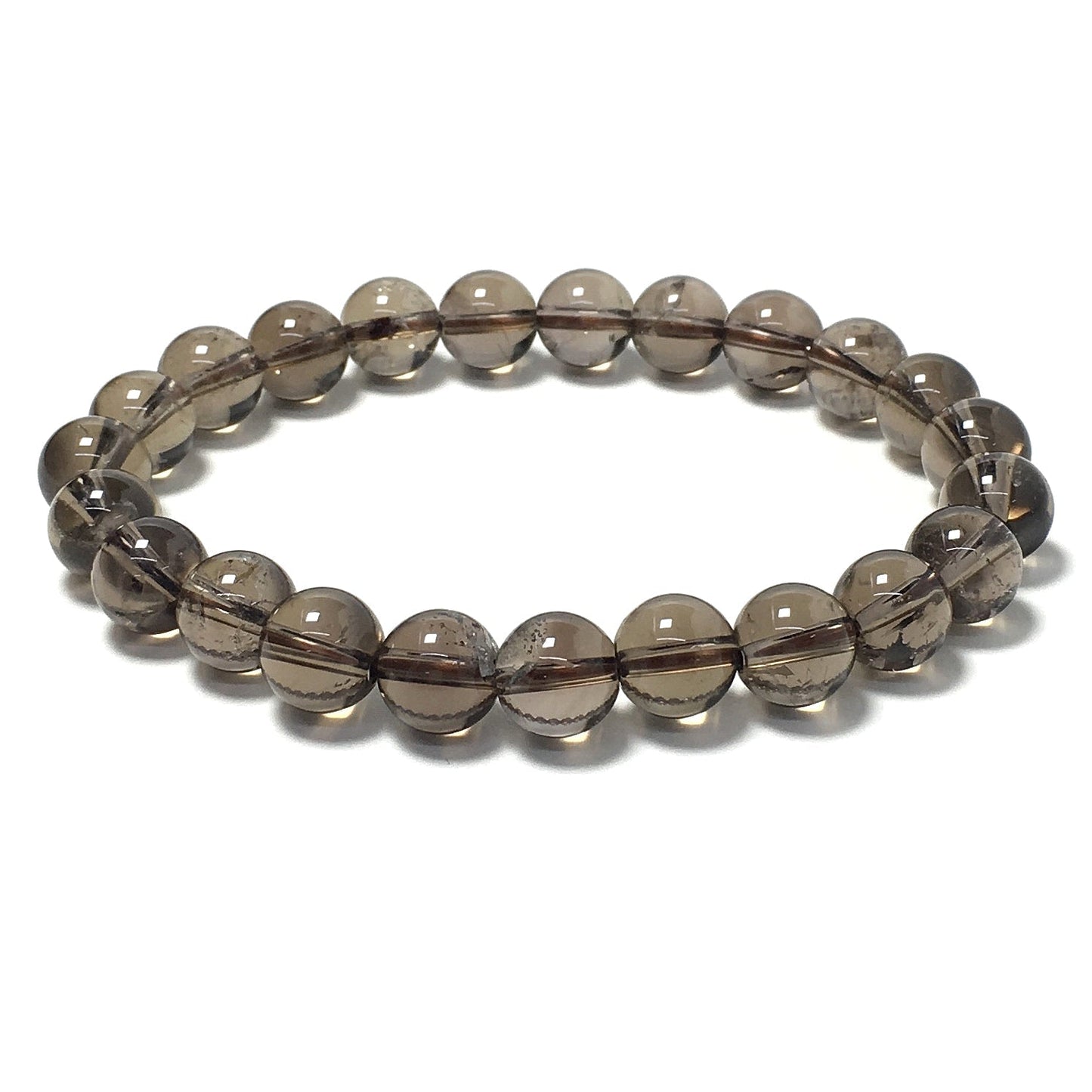 Smoky Quartz Gemstone Crystal Healing Stretch Beads Bracelet