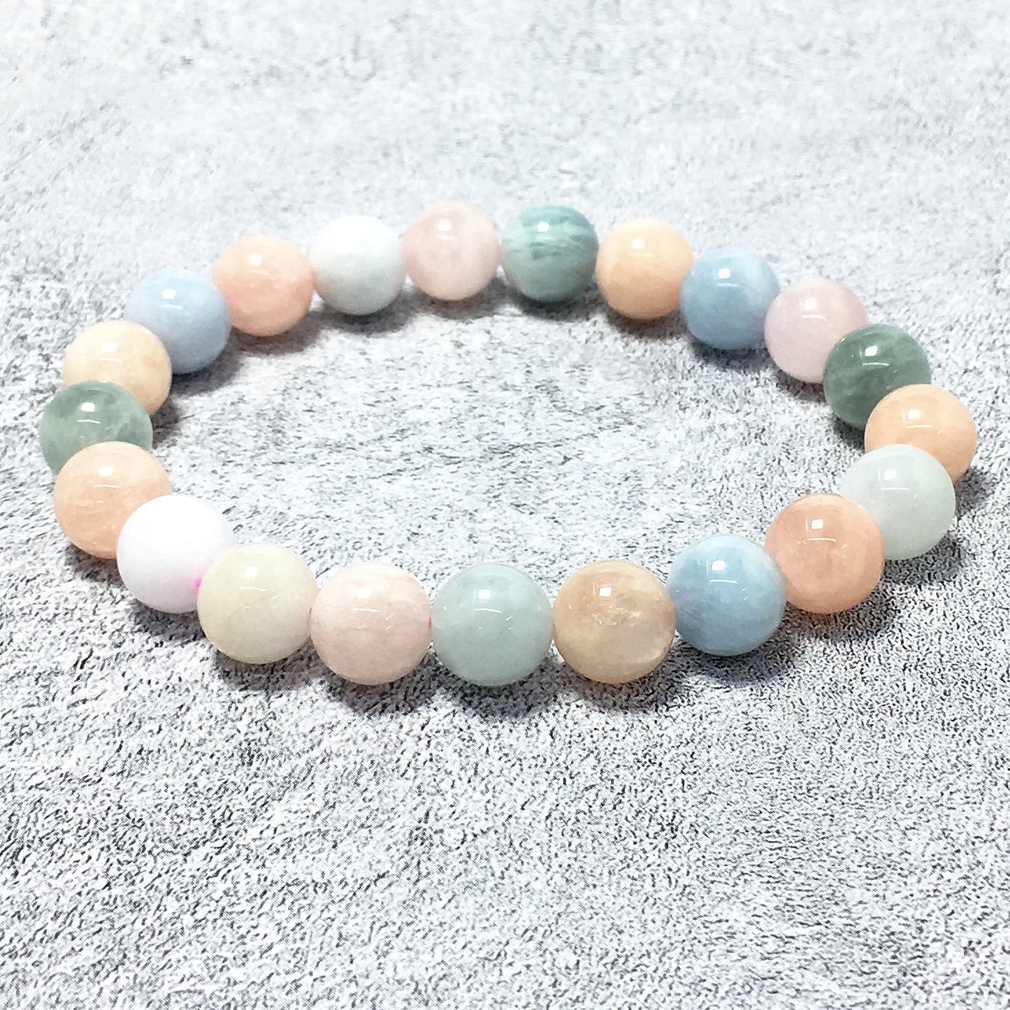 Morganite Gemstone Crystal Healing Stretch Beads Bracelet