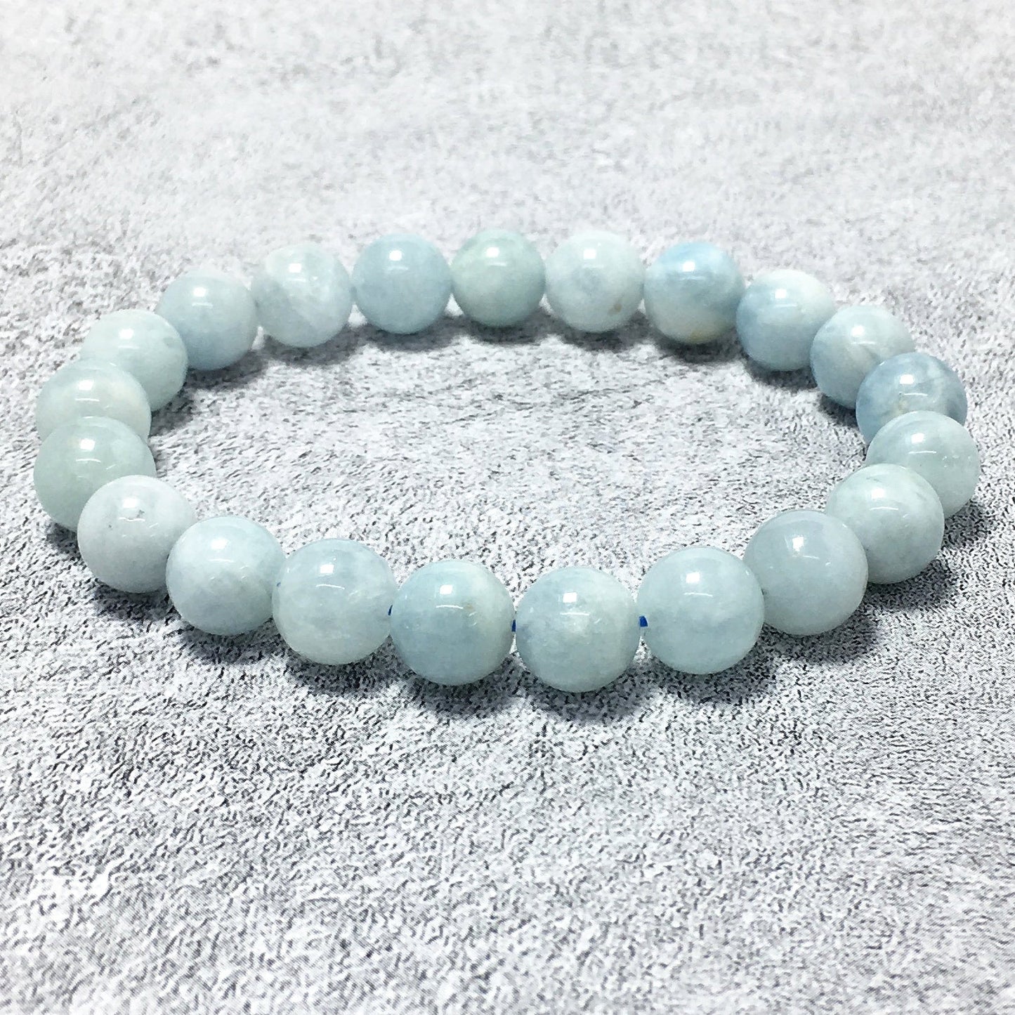 Aquamarine Gemstone Crystal Healing Stretch Beads Bracelet