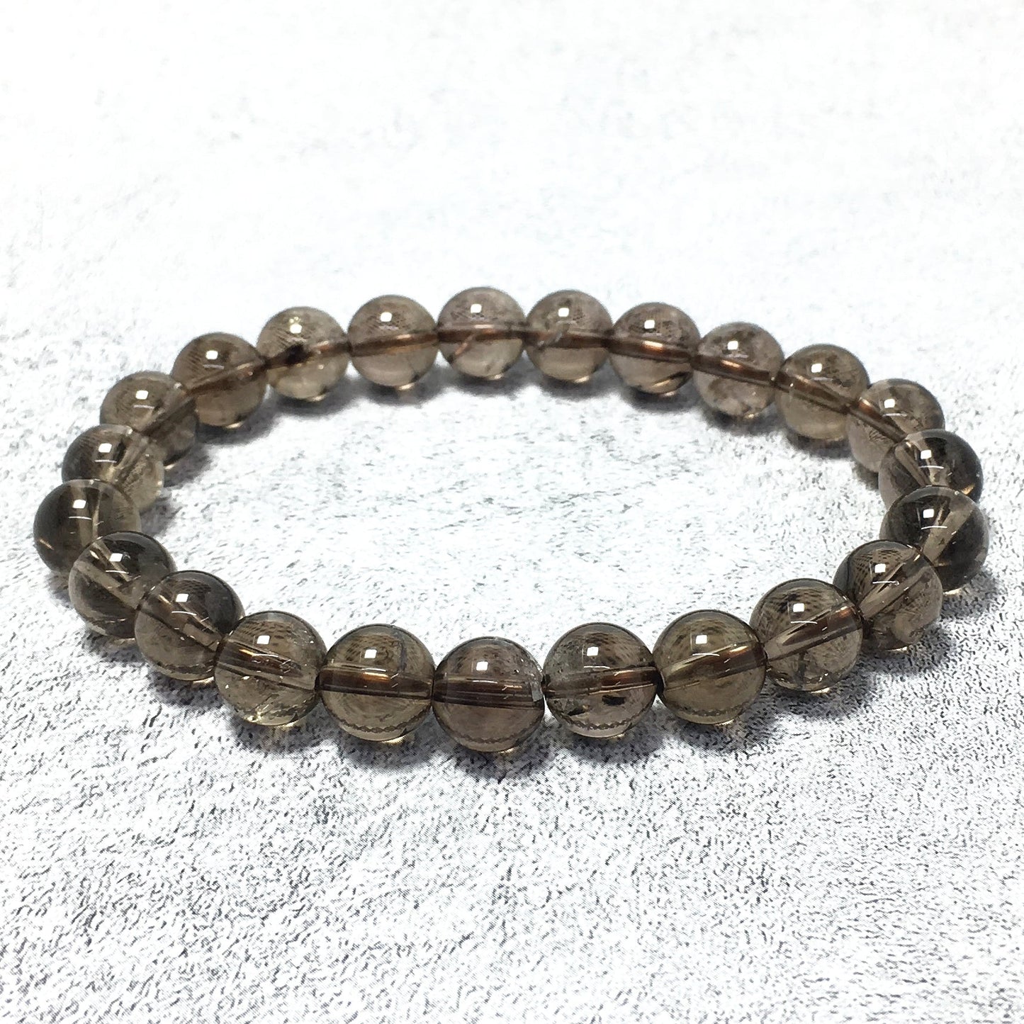 Smoky Quartz Gemstone Crystal Healing Stretch Beads Bracelet