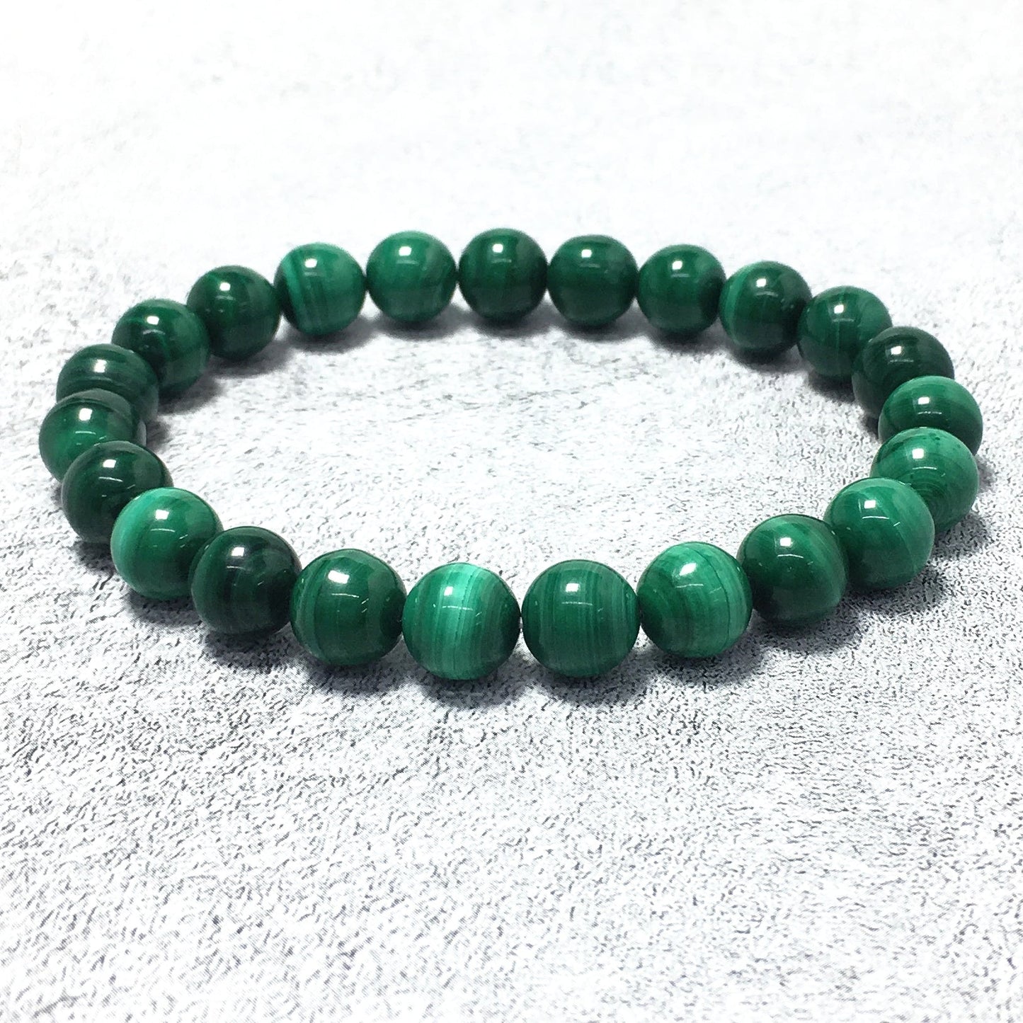 Malachite Gemstone Crystal Healing Stretch Beads Bracelet