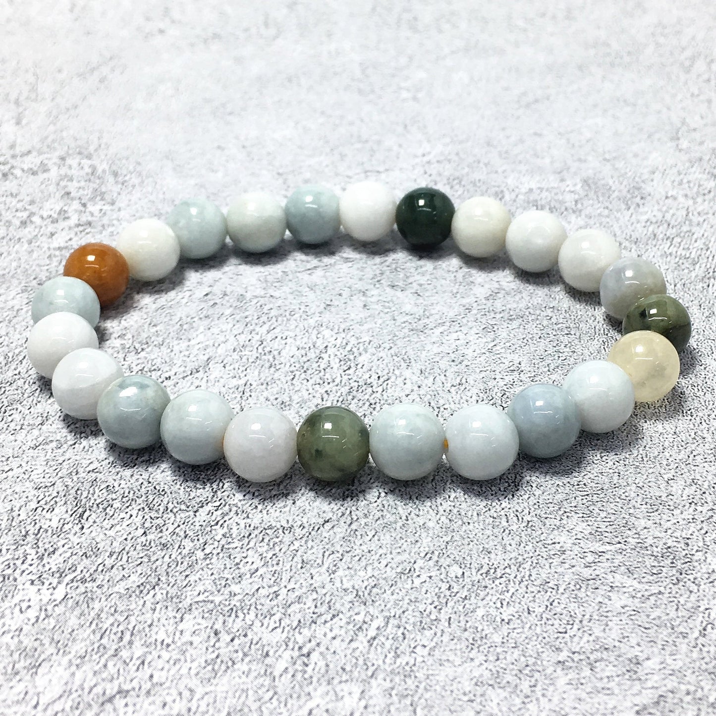 Jadite Gemstone Crystal Healing Stretch Beads Bracelet