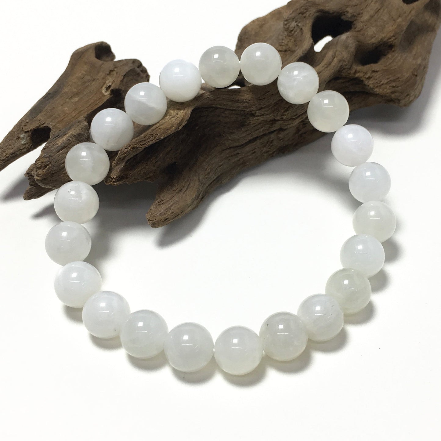 Moonstone Natural Gemstone Crystal Healing Stretch Beads Bracelet