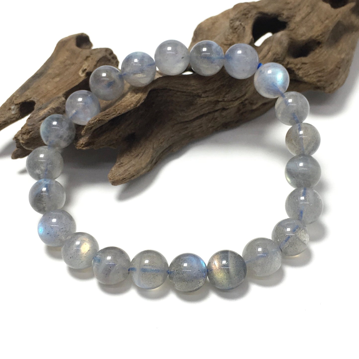 Labradorite Natural Gemstone Crystal Healing Stretch Beads Bracelet