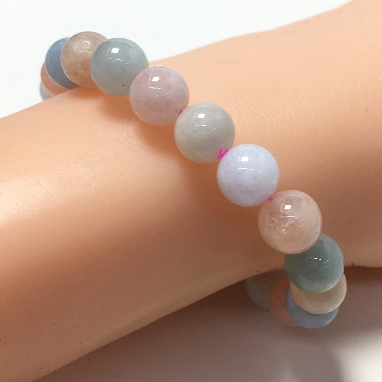 Morganite Gemstone Crystal Healing Stretch Beads Bracelet