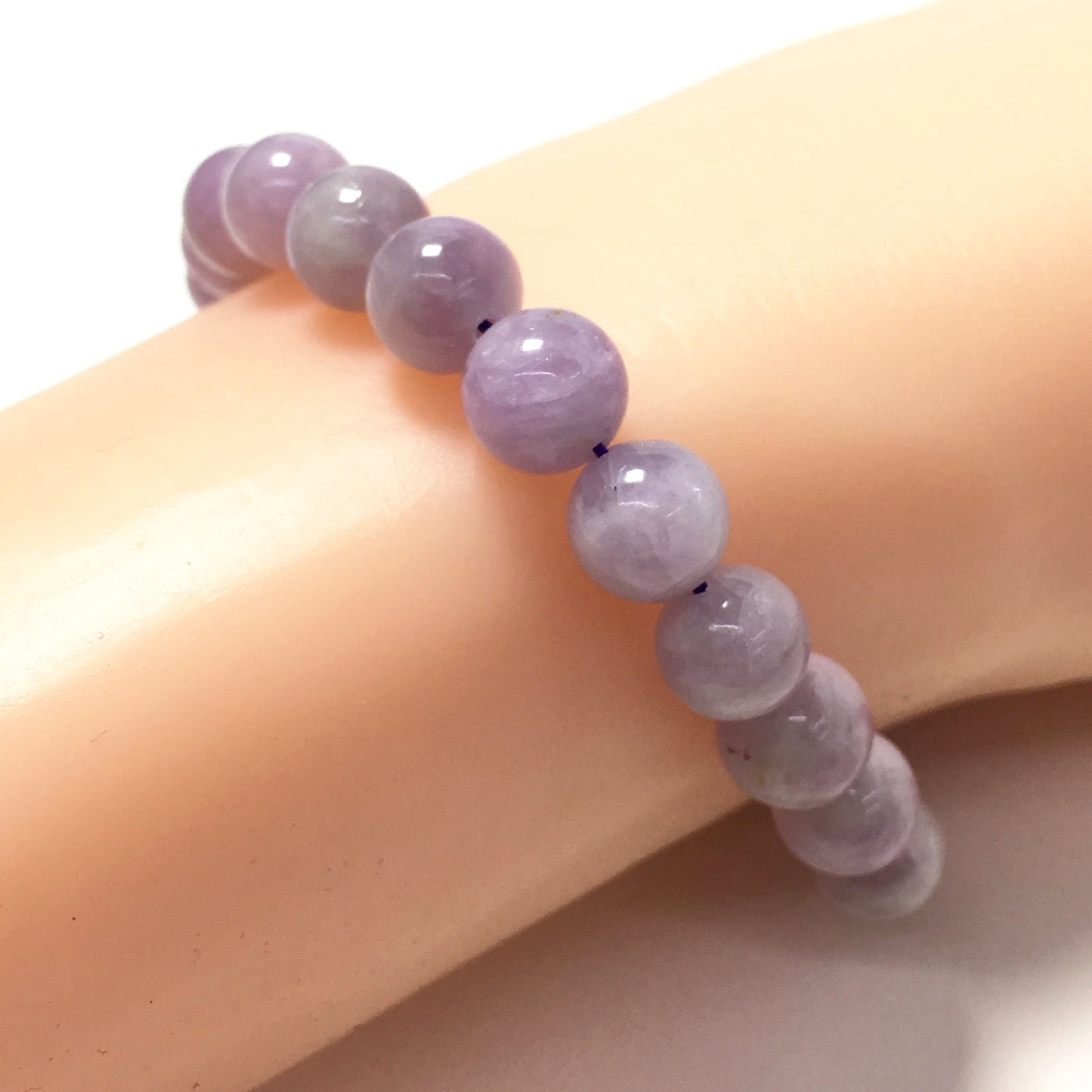 Kunzite Gemstone Crystal Healing Stretch Beads Bracelet
