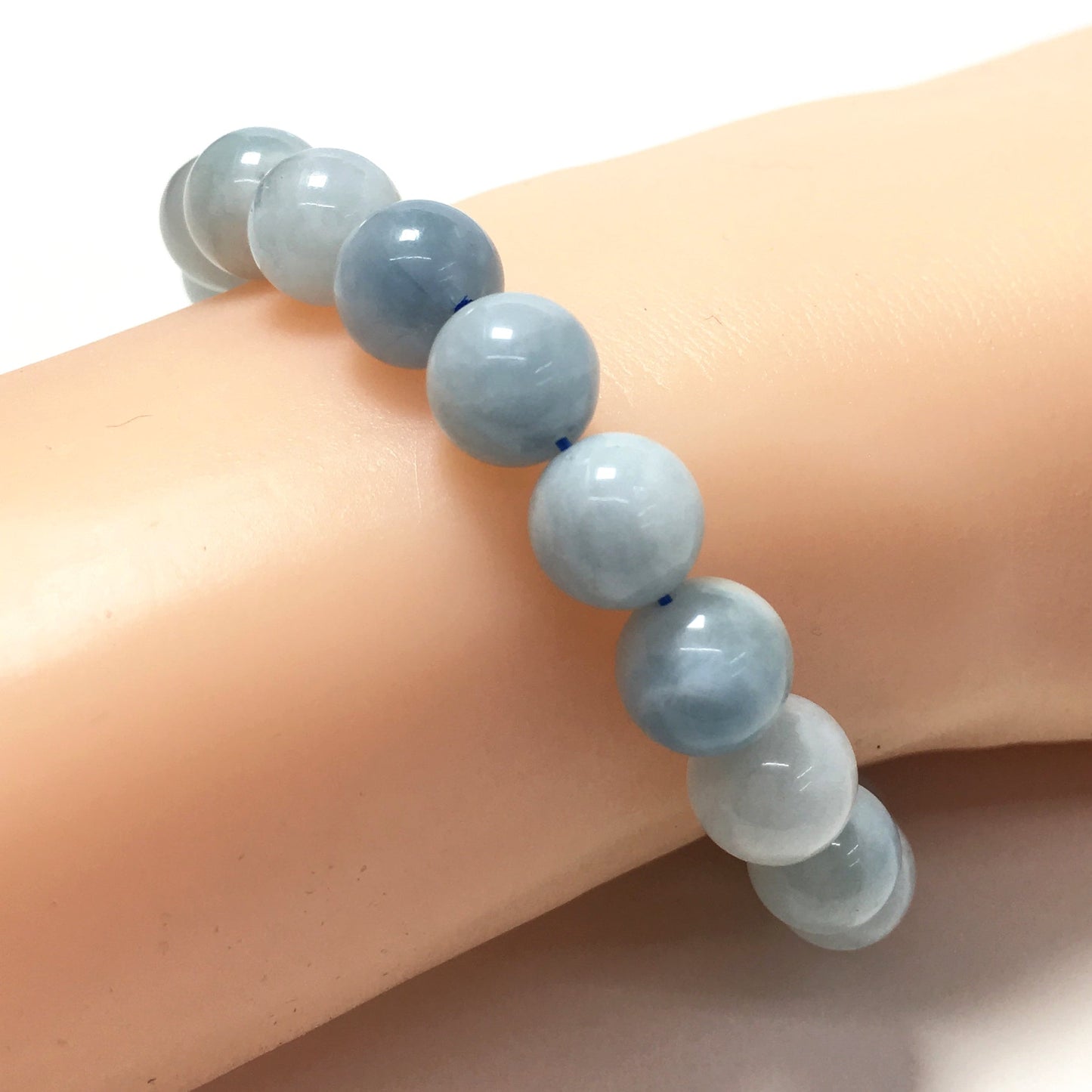 Aquamarine Gemstone Crystal Healing Stretch Beads Bracelet