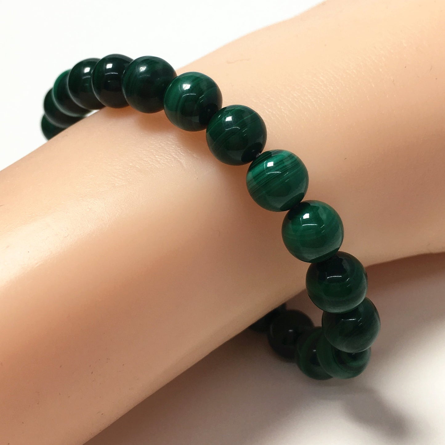 Malachite Gemstone Crystal Healing Stretch Beads Bracelet
