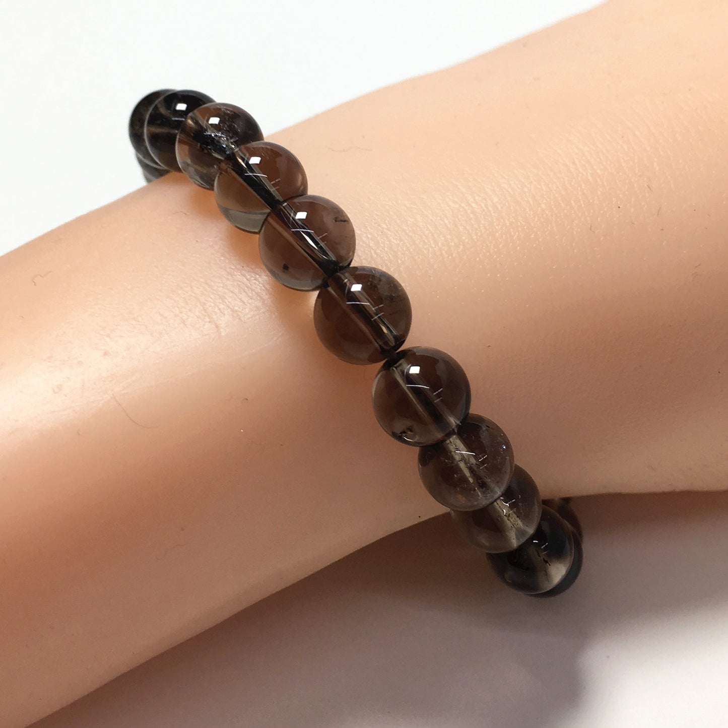 Smoky Quartz Gemstone Crystal Healing Stretch Beads Bracelet