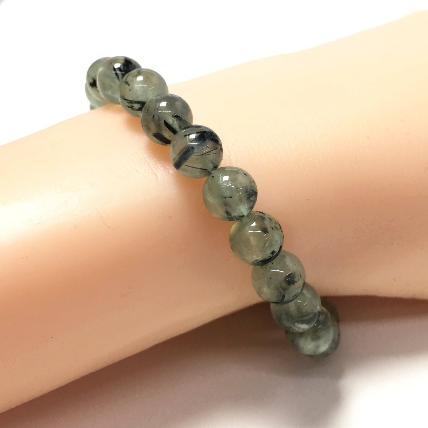 Prehnite Natural Gemstone Crystal Healing Stretch Beads Bracelet