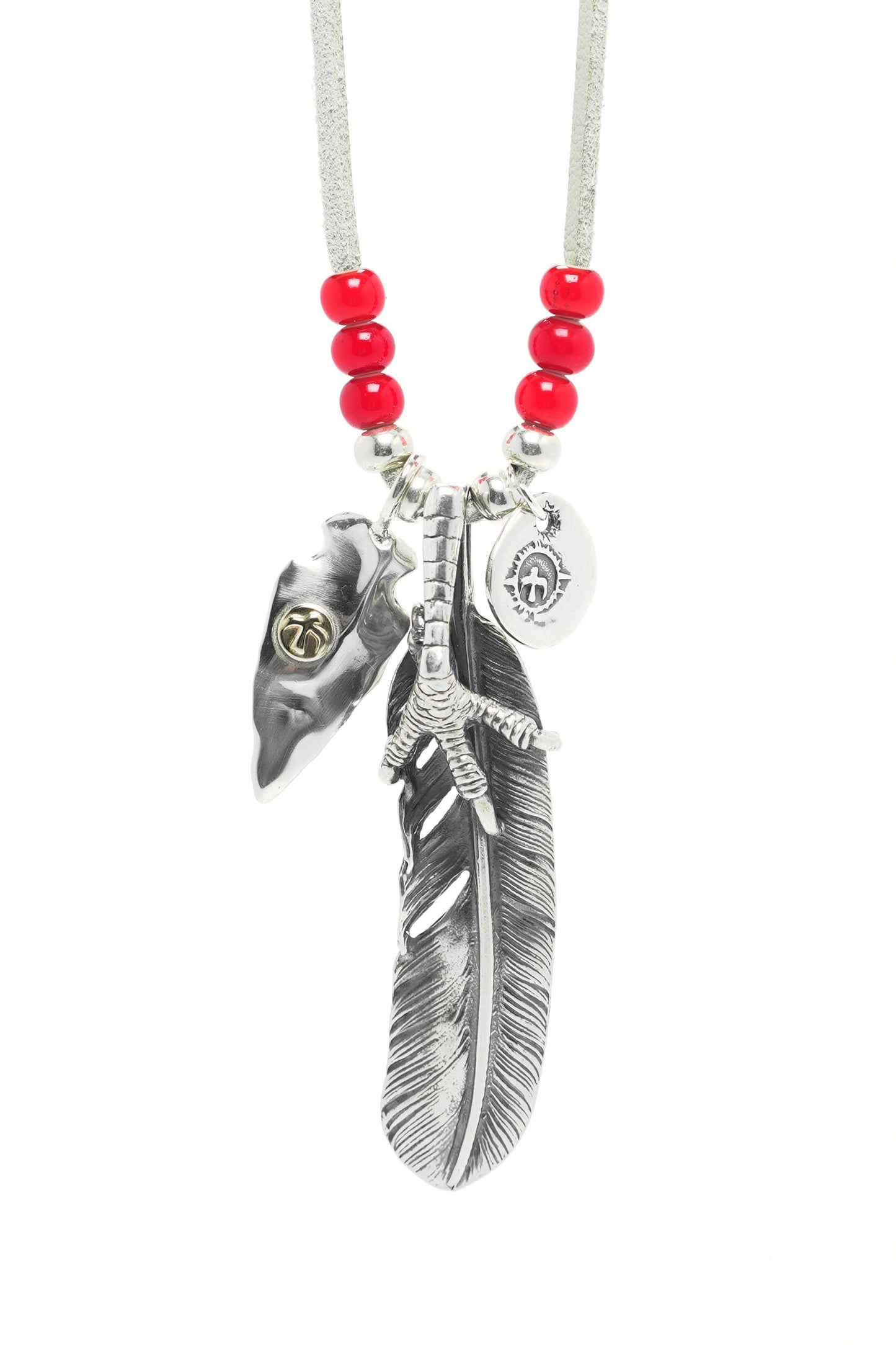 Retro Takahashi Goro Eagle Claw Feather Necklace Set