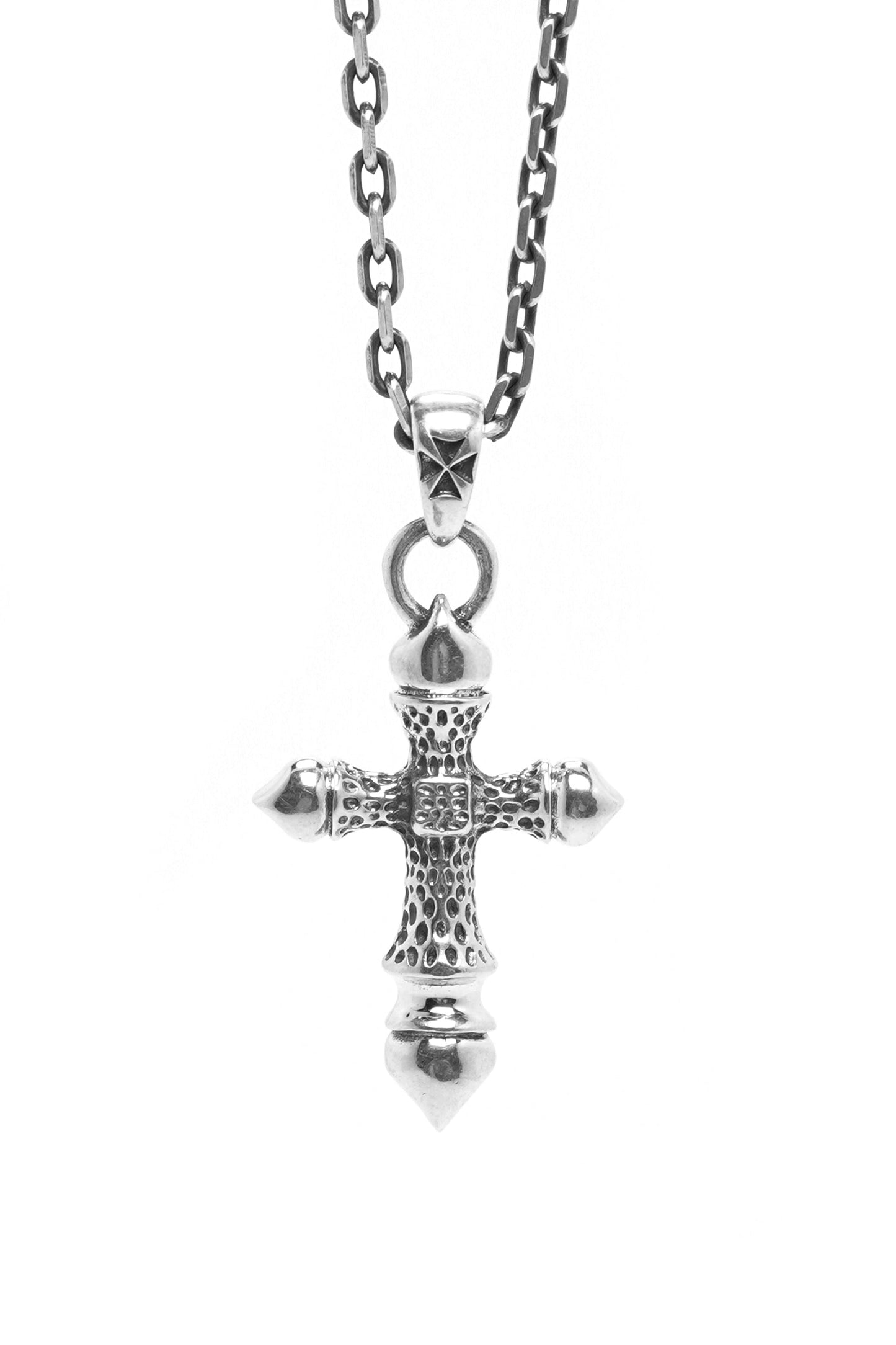 Antique Fire Pattern Cross 925 Silver Pendant
