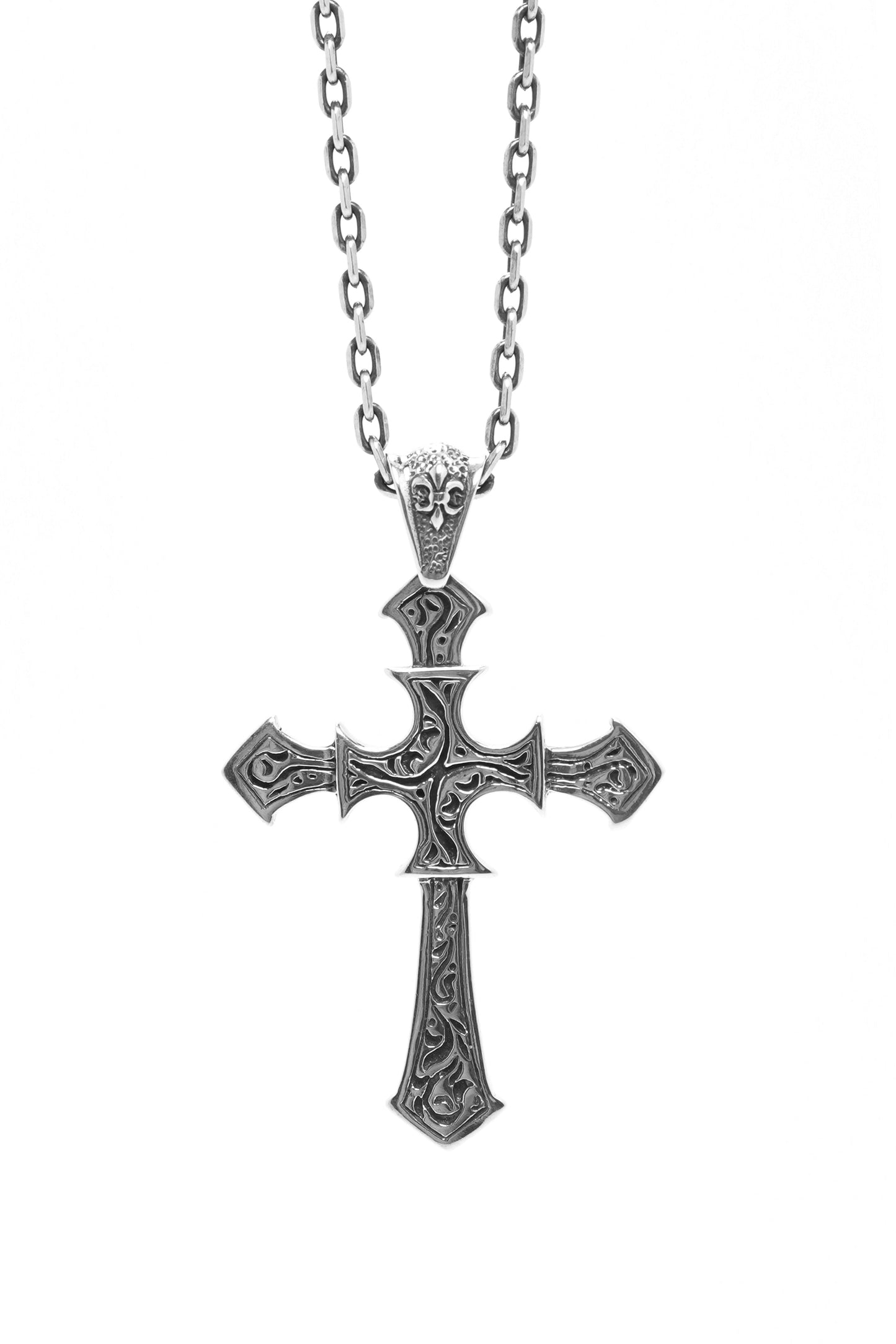 Antique Pattern Cross 925 Silver Pendant