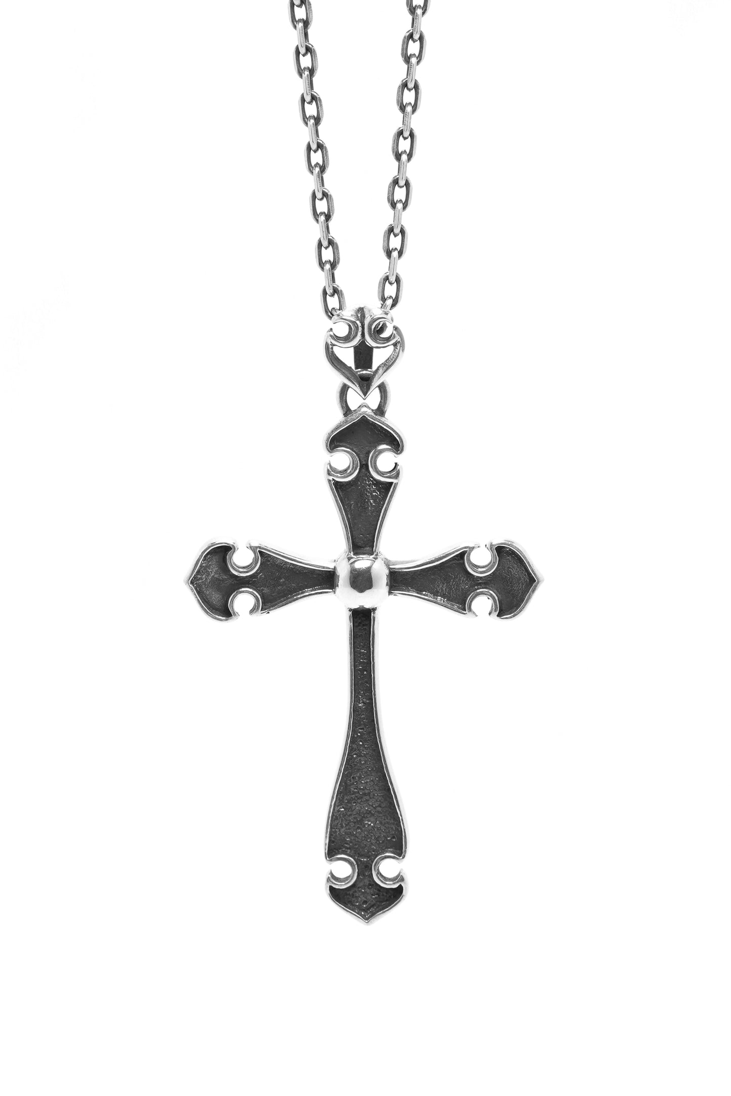 Large Antique Simple Cross 925 Silver Pendant