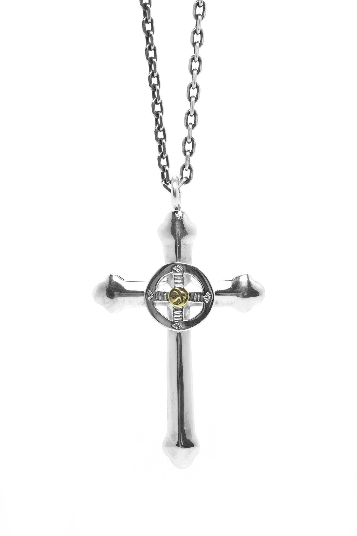 Takahashi Goro Round Brass Cross 925 Silver Pendant