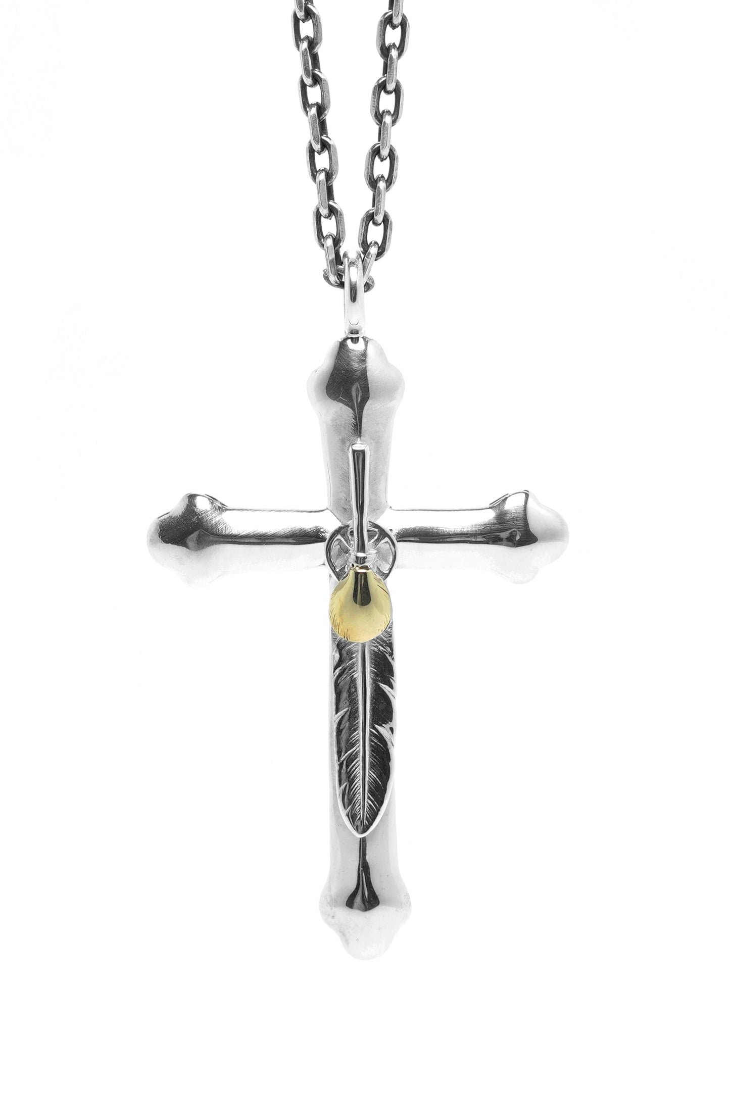 Japan Takahashi Goro Feather Cross 925 Silver Pendant