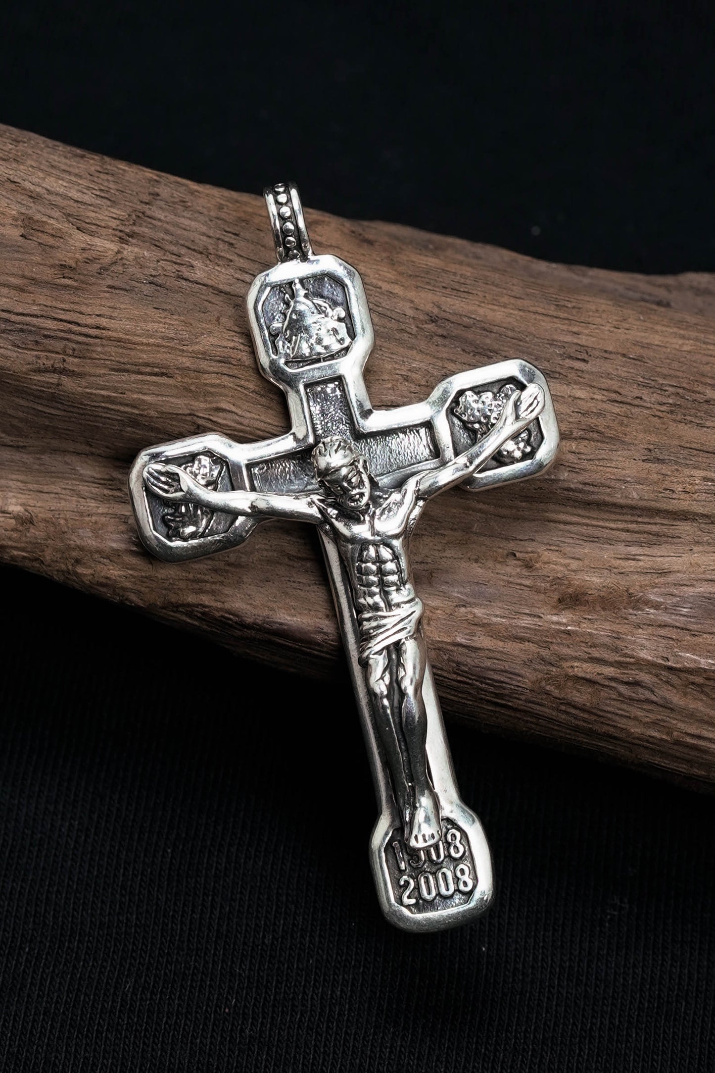 Jesus Large Cross 925 Silver Pendant