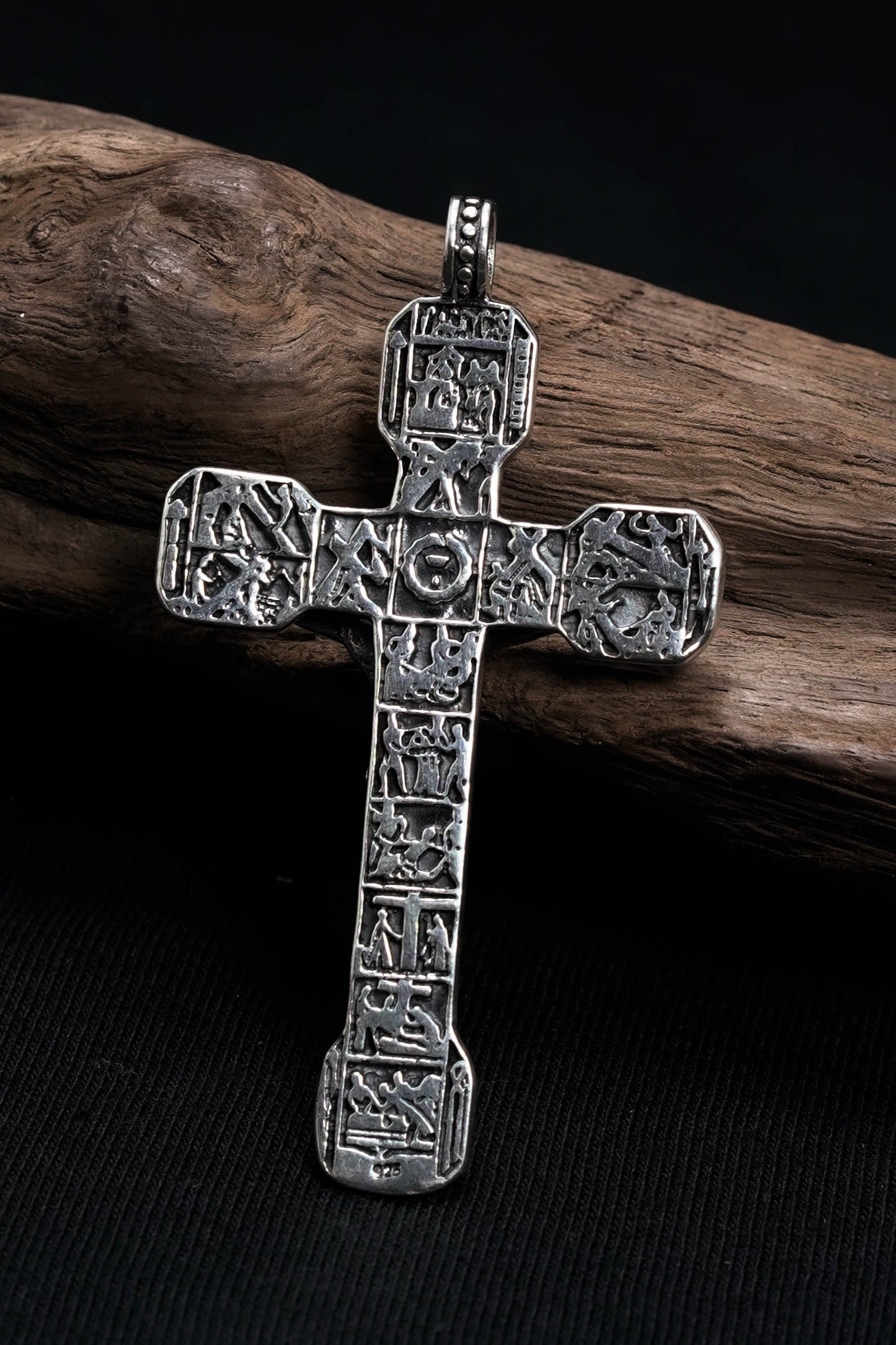 Jesus Large Cross 925 Silver Pendant