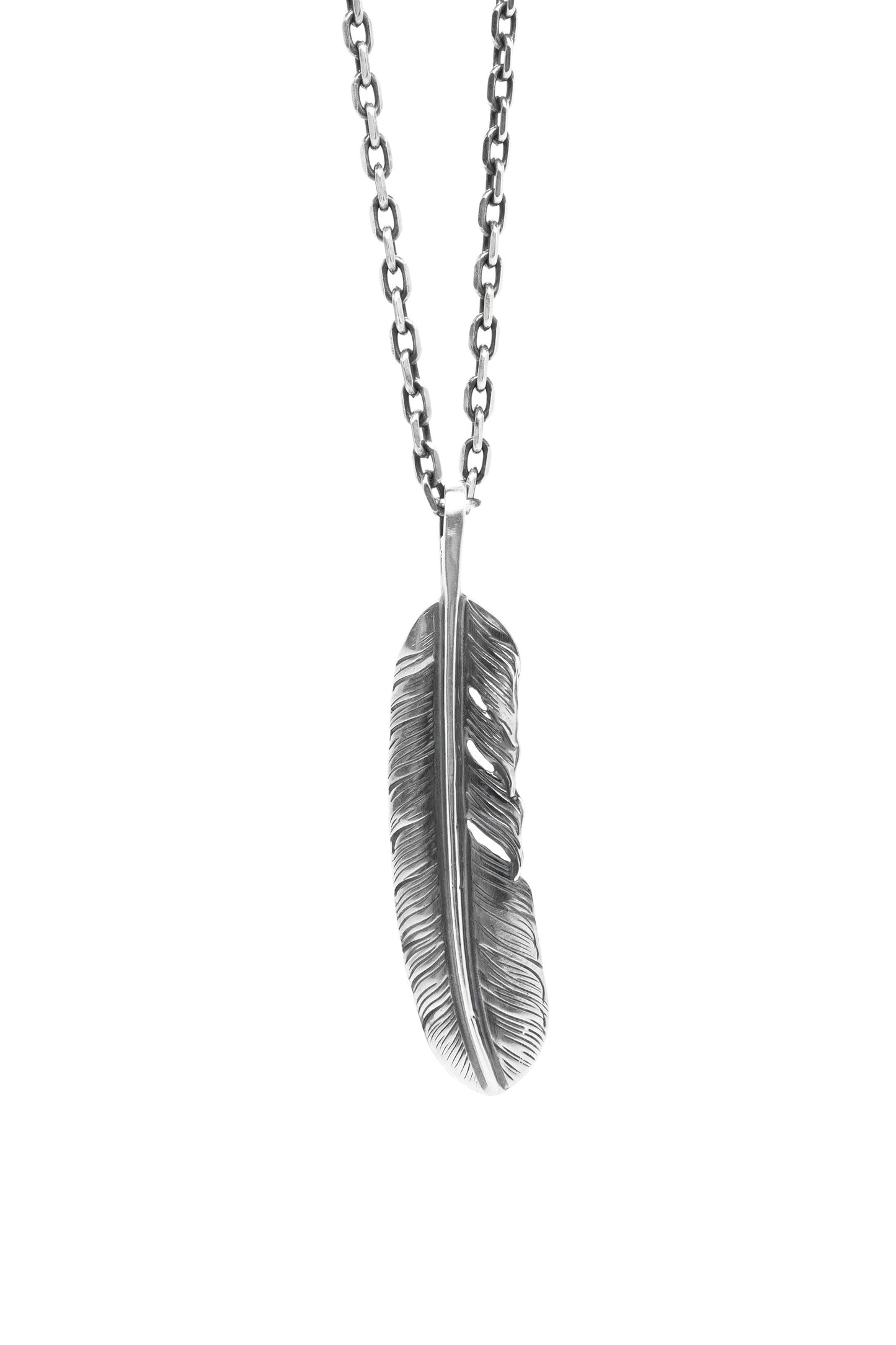 Left Feather Simple Leaf Retro 925 Silver Goro Takahashi Pendant