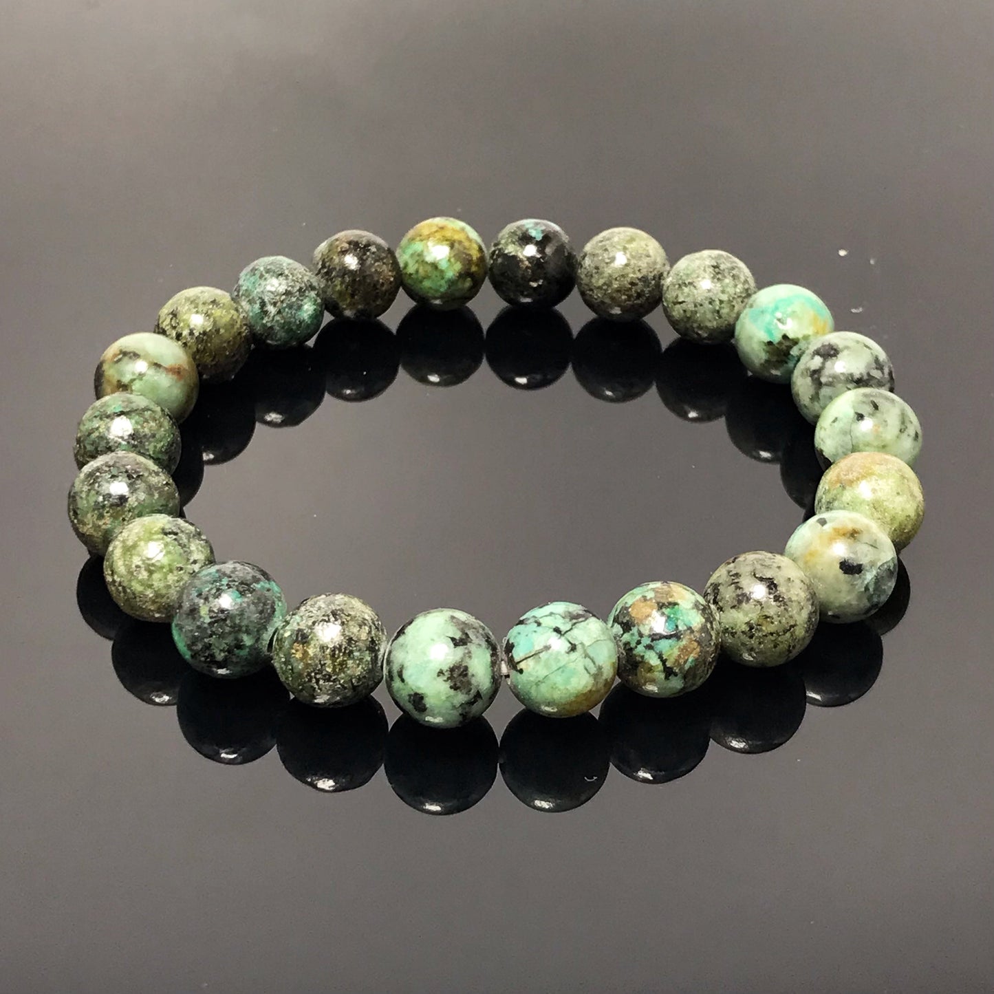 Natural African TQ Gemstone Beads Handmade Stretchy Bracelet