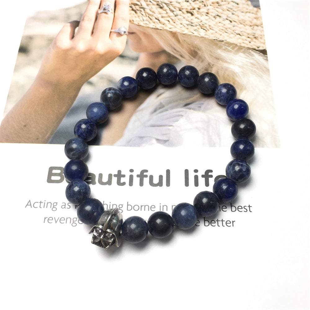 Imperial Darth Vader Charms Sodalite Beads Stone Jewellery Elastic Bracelets