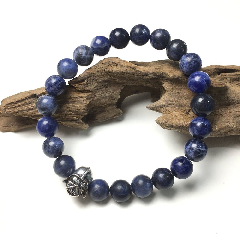 Imperial Darth Vader Charms Sodalite Beads Stone Jewellery Elastic Bracelets