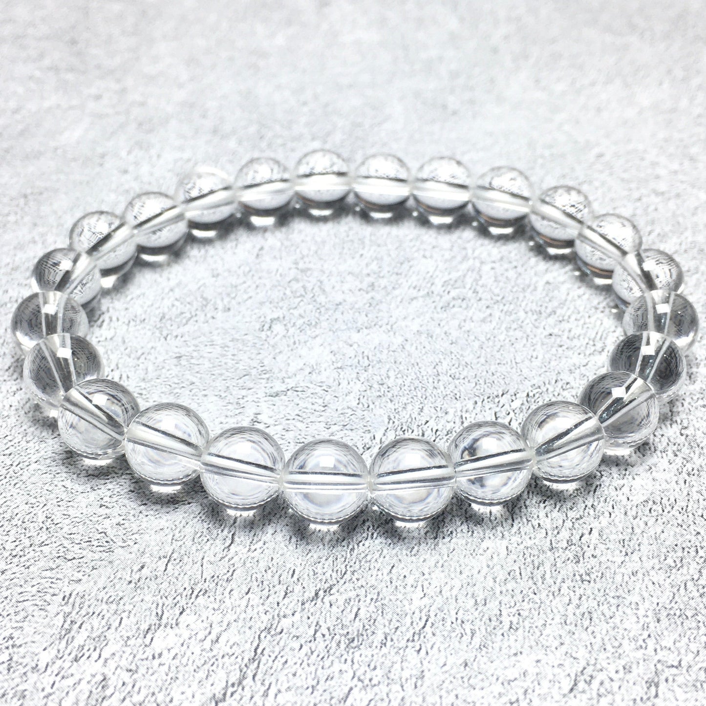 Genuine Clear Quartz Gemstone Round Beaded Stone Bracelet