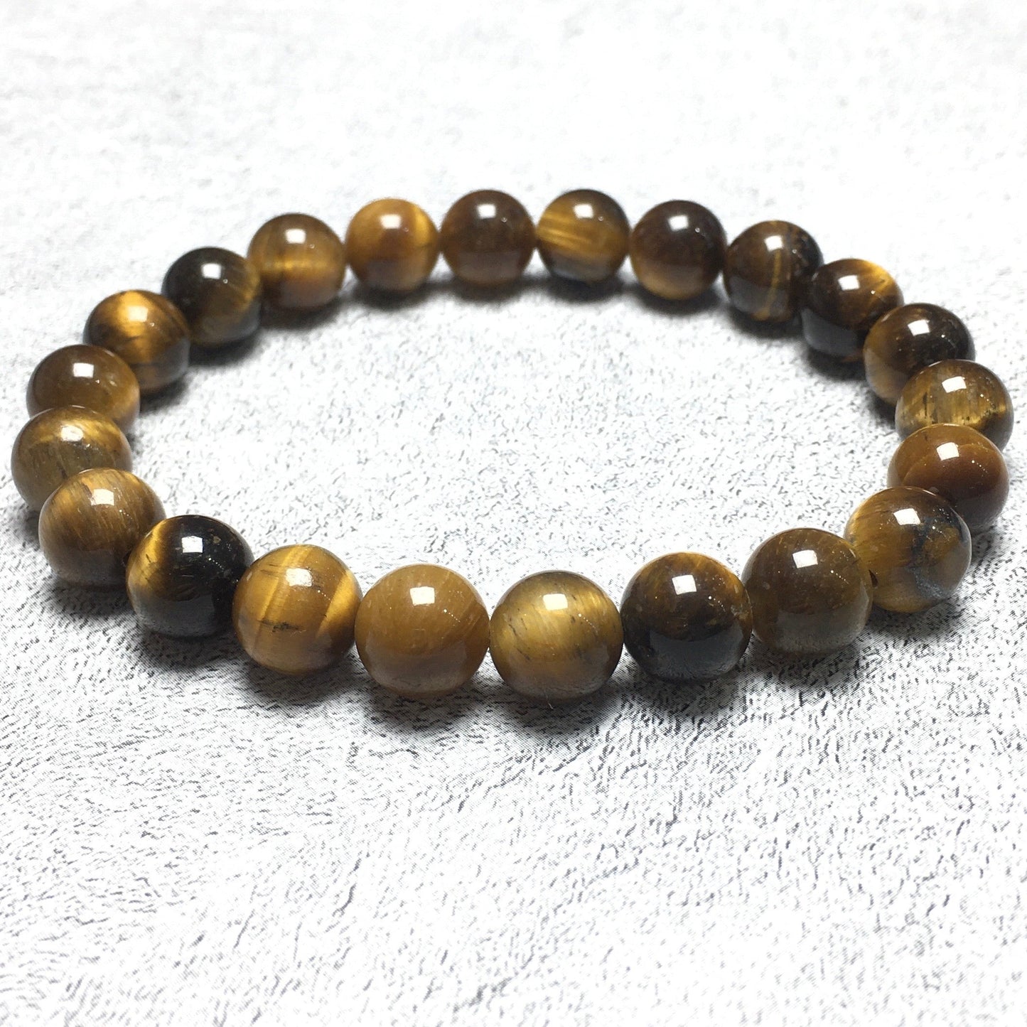 Tiger Eye Gemstone Round Beaded Stone Bracelet