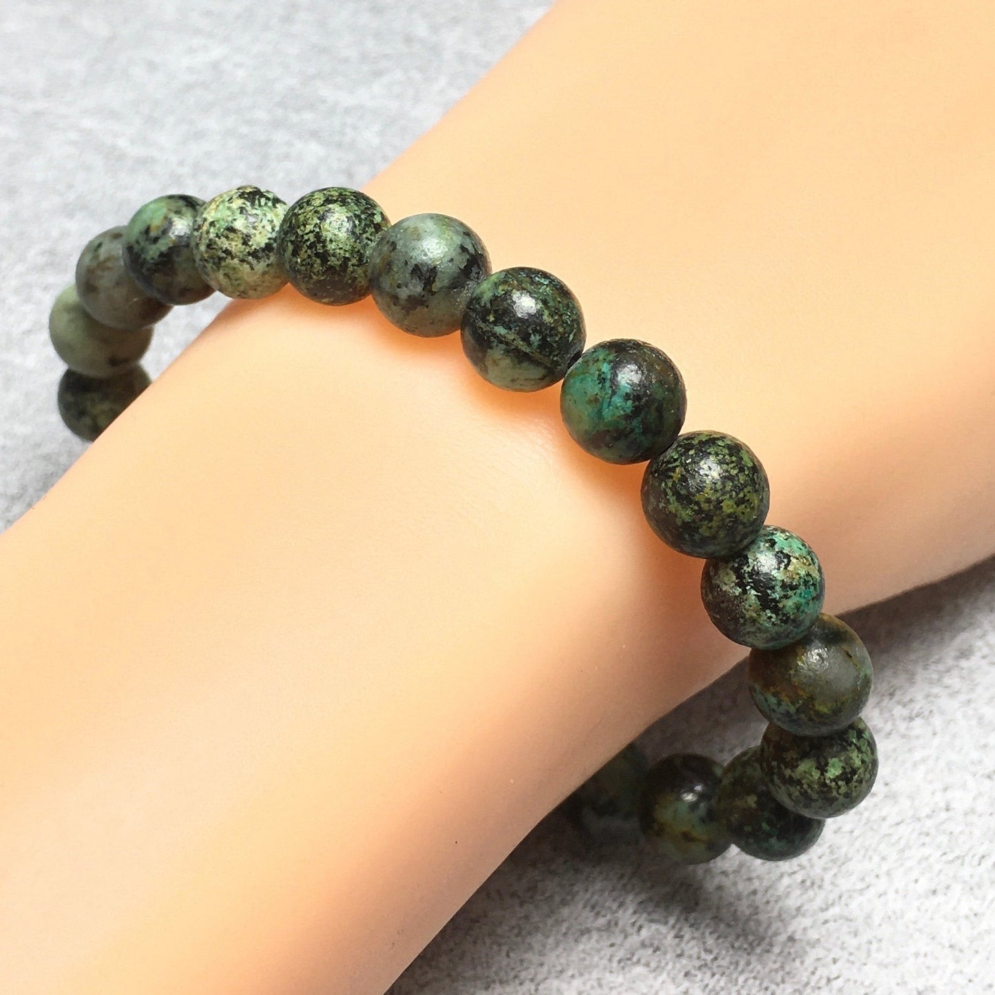 Natural African TQ Gemstone Beads Handmade Stretchy Bracelet