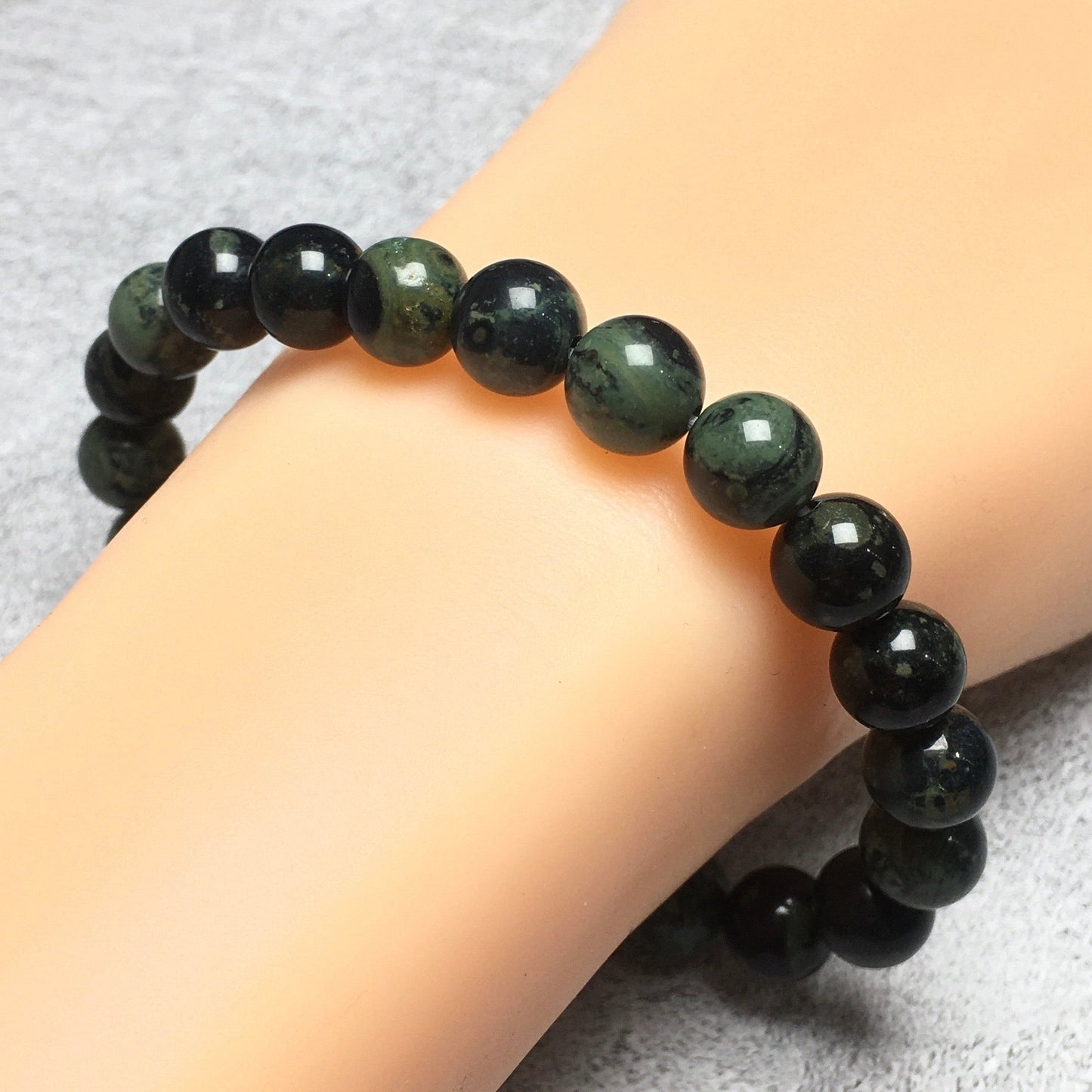 Kambaba Jasper Gemstone Round Beaded Stone Bracelet
