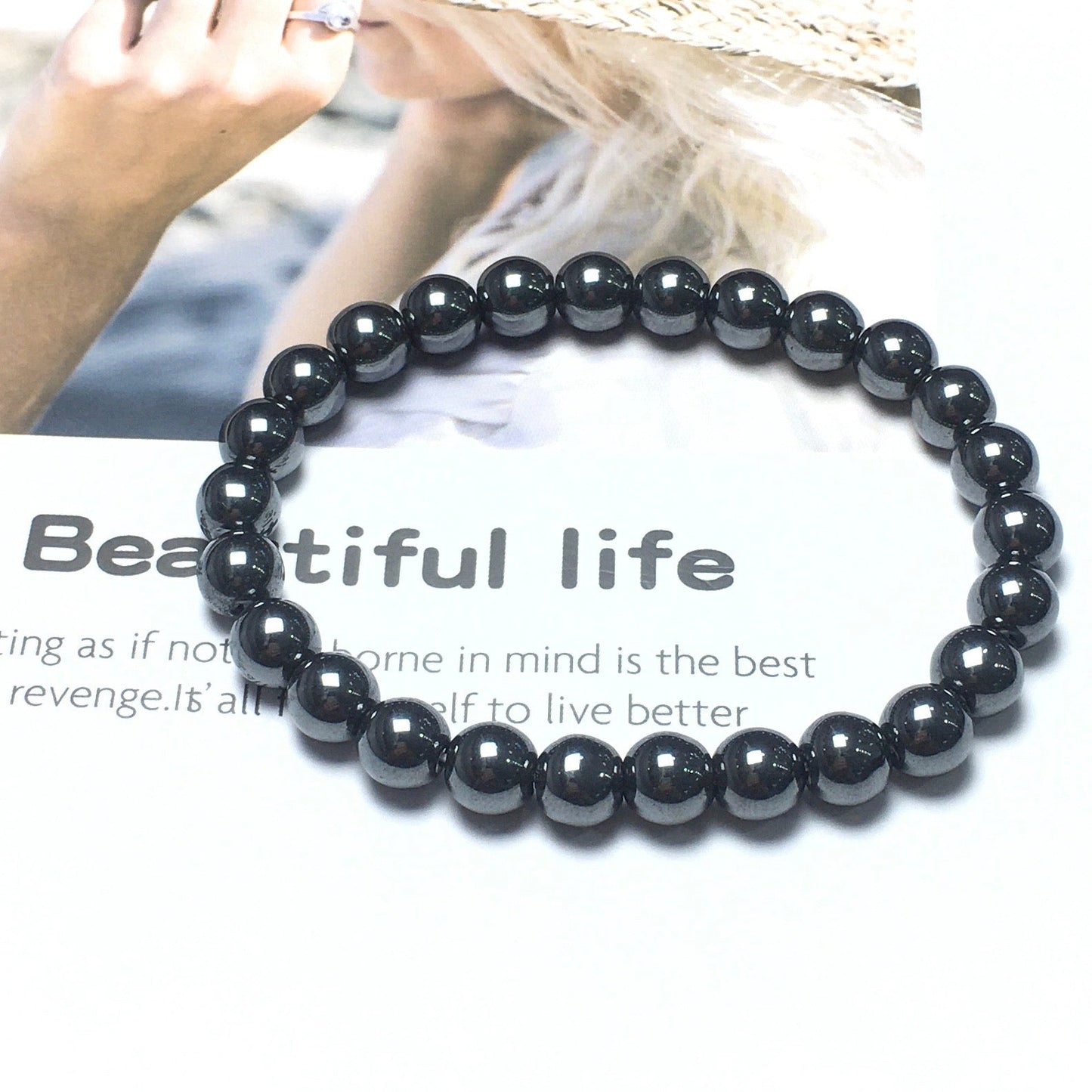 Hematite Beads Handmade Stretchy Bracelet