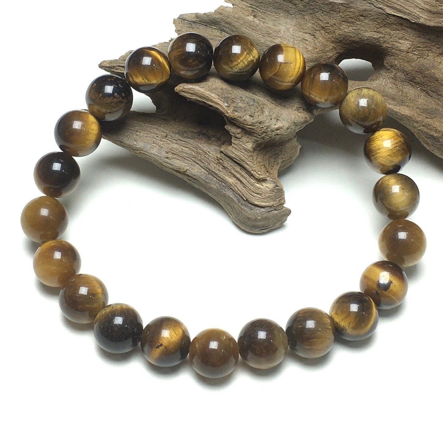 Tiger Eye Gemstone Round Beaded Stone Bracelet