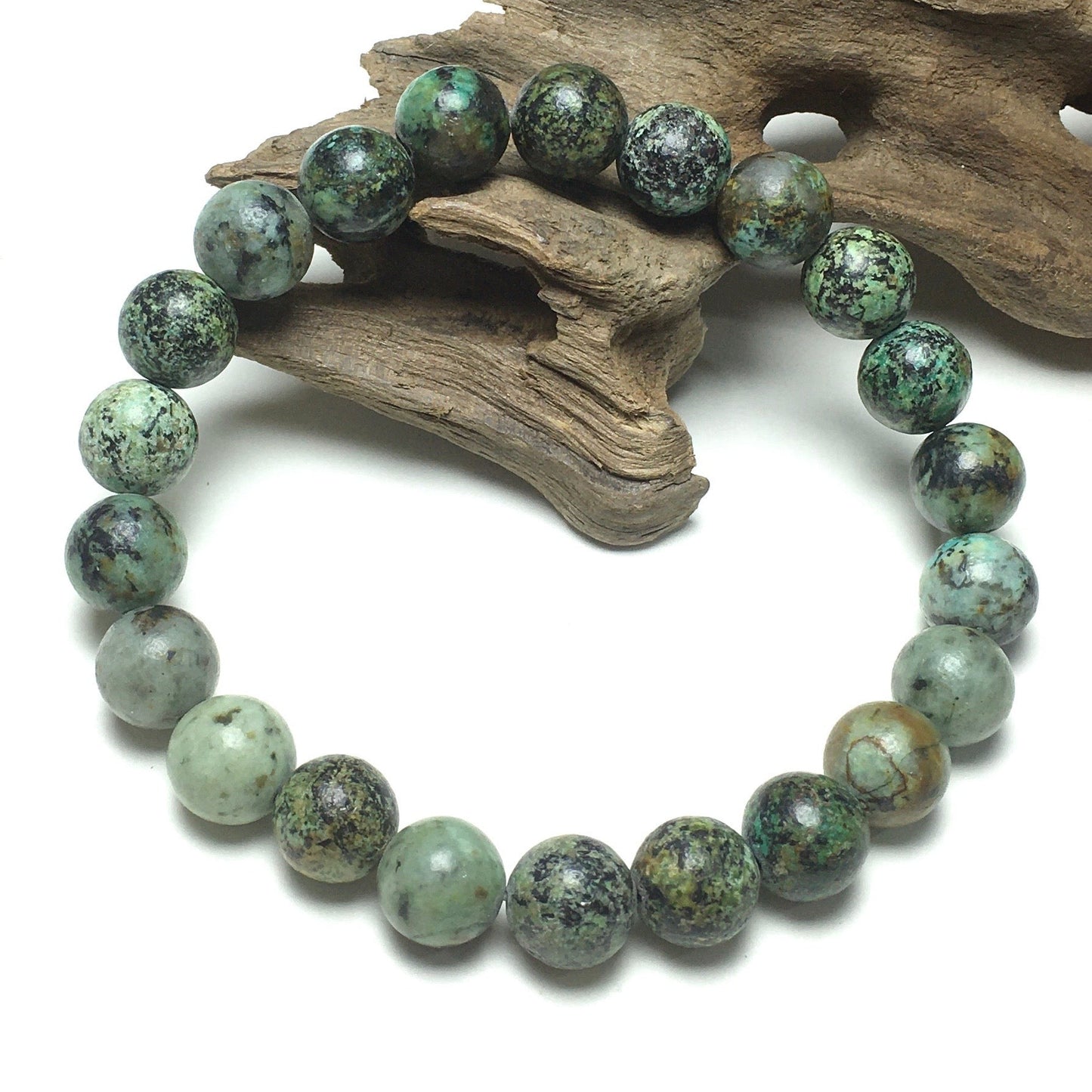 Natural African TQ Gemstone Beads Handmade Stretchy Bracelet