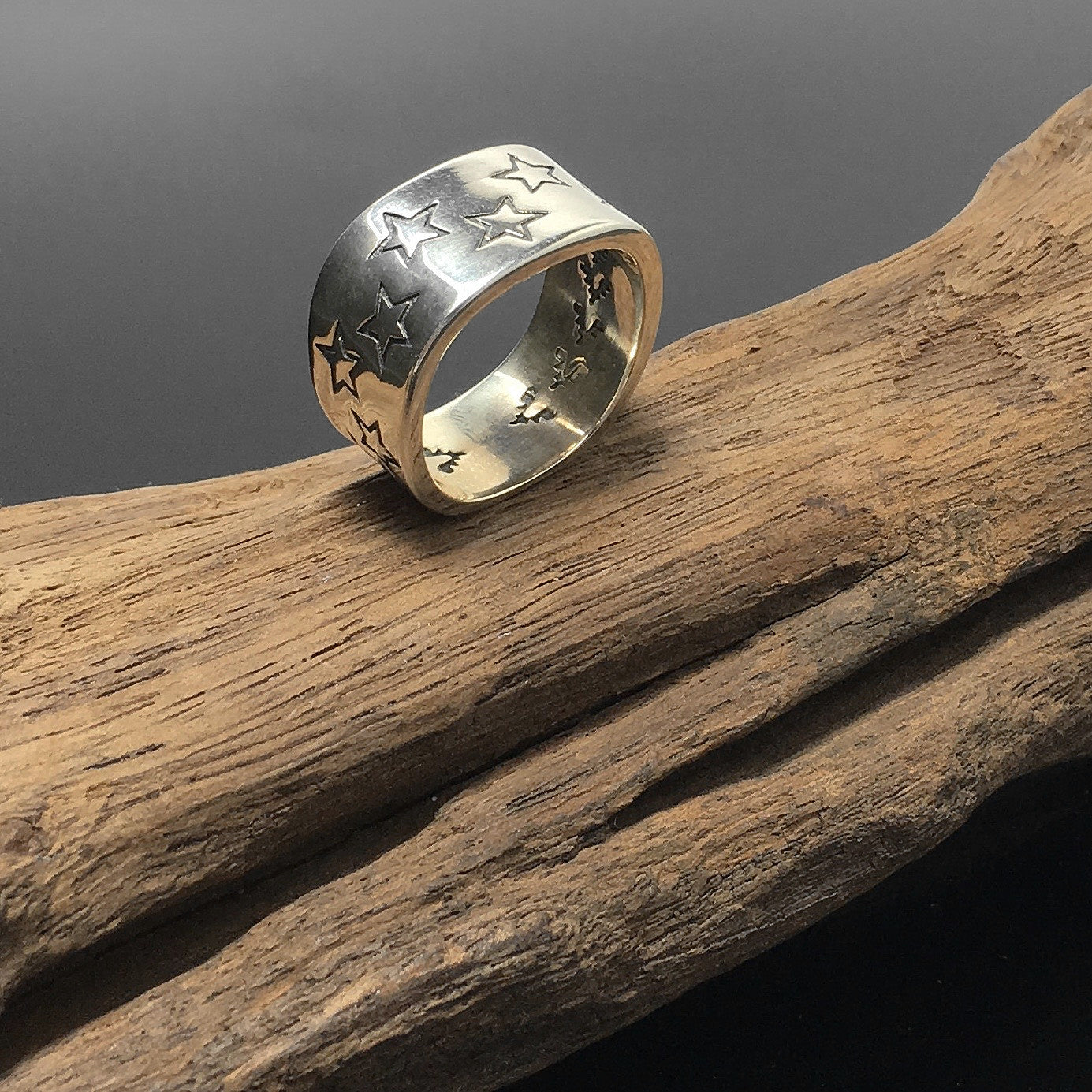 Zig Zag Star Stamp Ring 925 Sterling Silver Jewelry