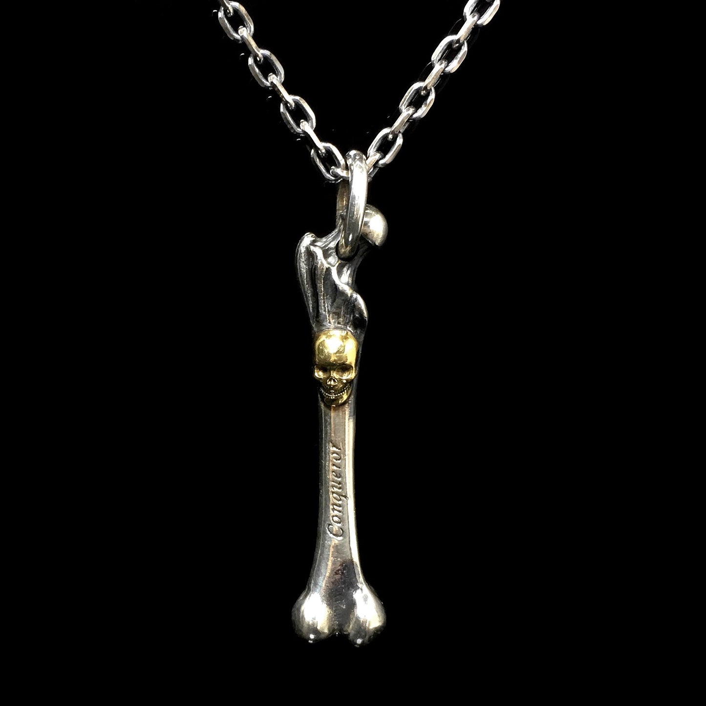 Time Bone 925 Silver Handmade Bone Pendant