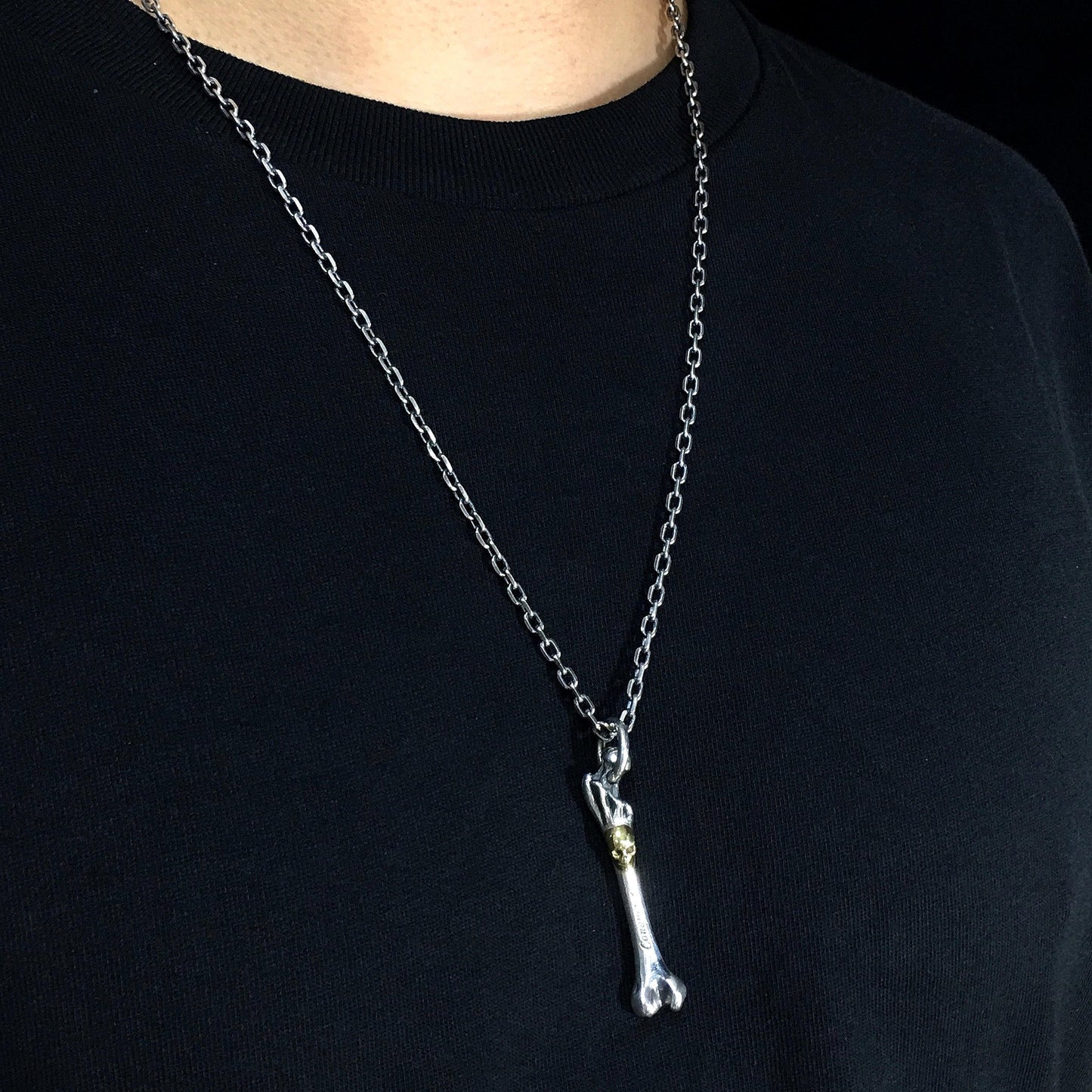 Time Bone 925 Silver Handmade Bone Pendant