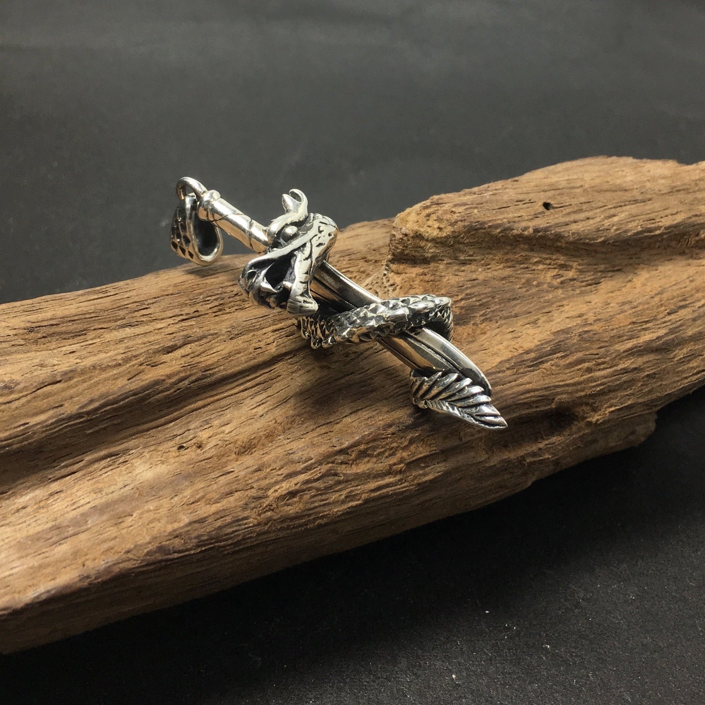 Dragon Sword 925 Sterling Silver Pendant