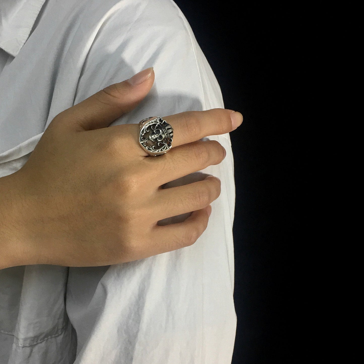 Vintage Men's King Crown Skull Ring Hip Hop Rock Biker Jewelry Ring