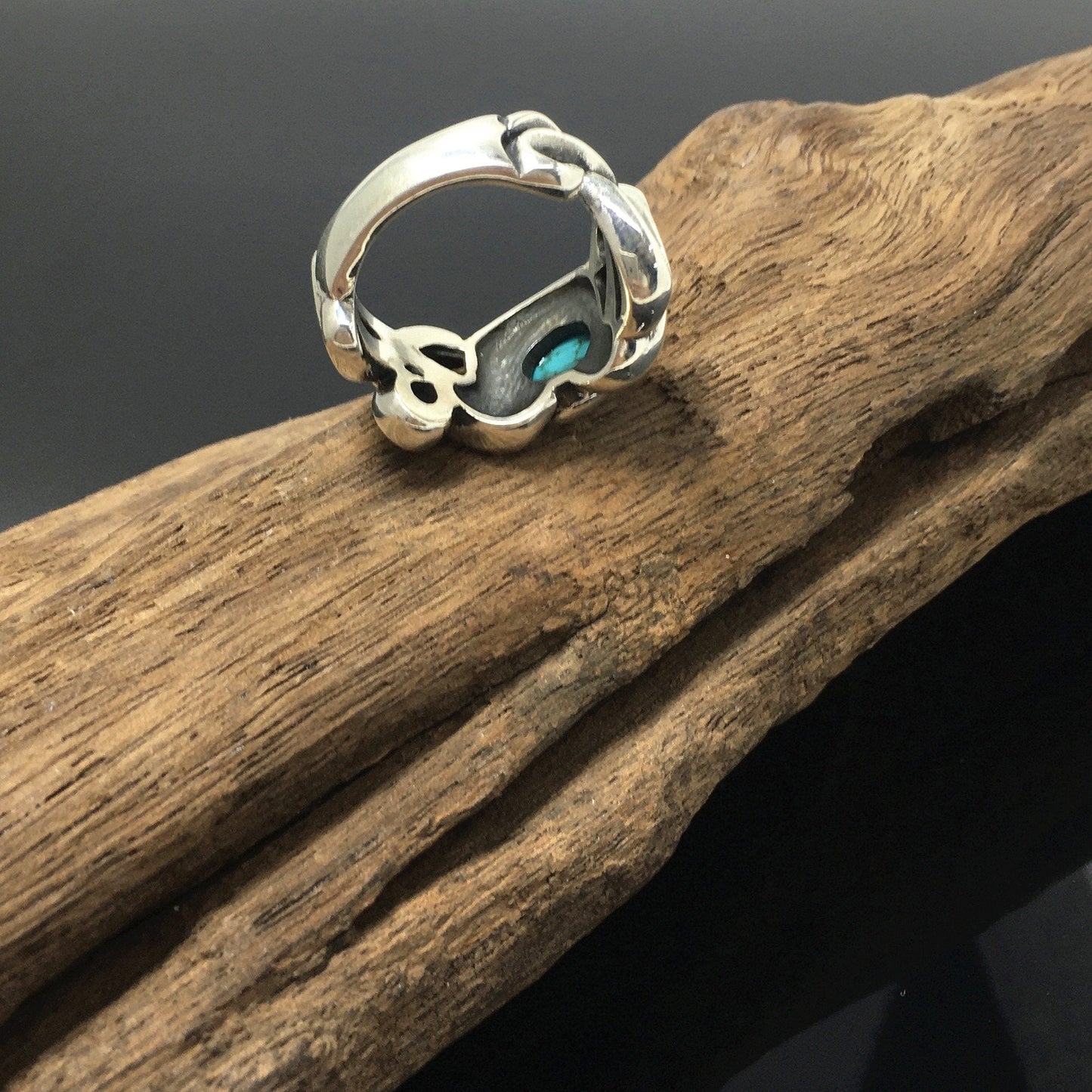 Genuine Stackable Boho Turquoise Sterling Silver Ring