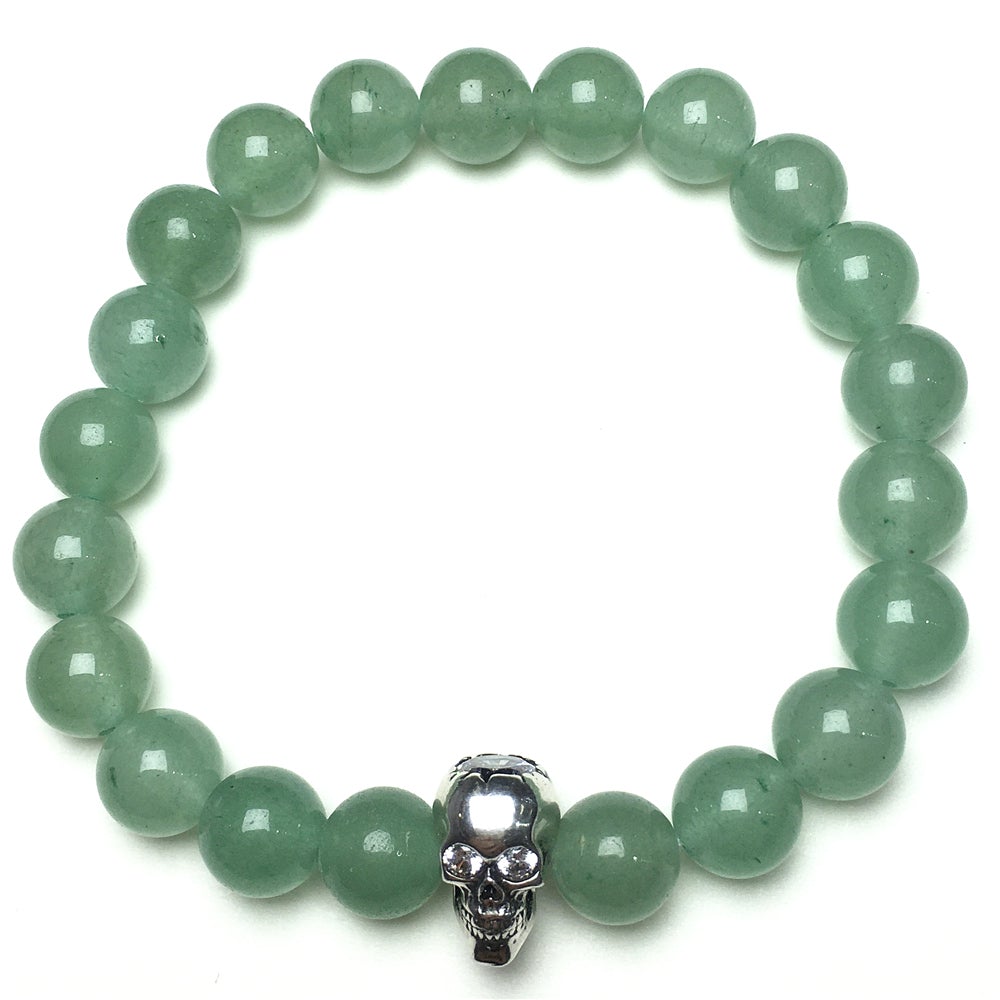 Green Adventurine Stretch Bracelet Natural Round Beads Semi Precious Gemstone Elastic Beaded Bracelet
