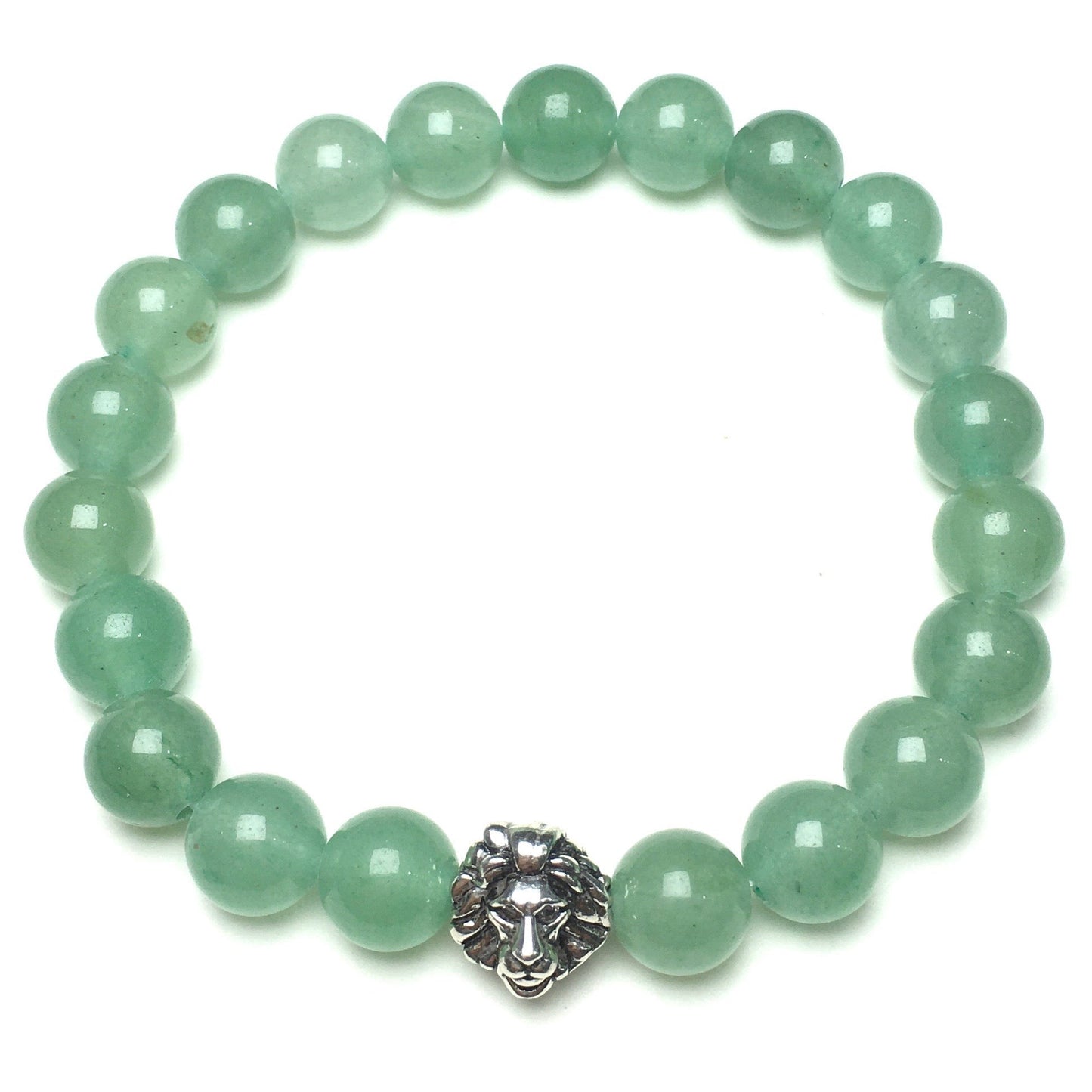 Green Adventurine Beaded Adjustable Gemstone Bracelet Lion Style