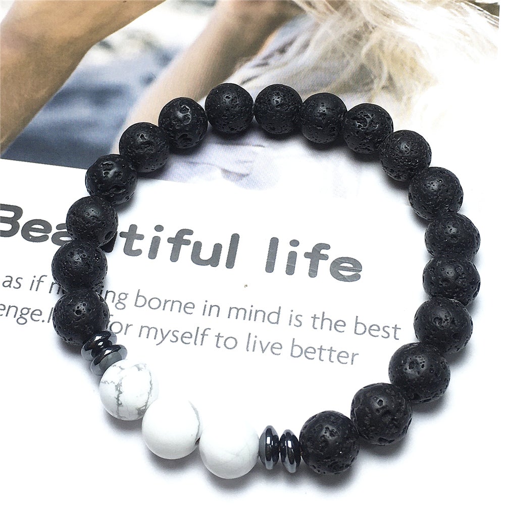 Lava Beads Natural Stone Bracelet Elastic Yoga Unisex Jewelry Gifts